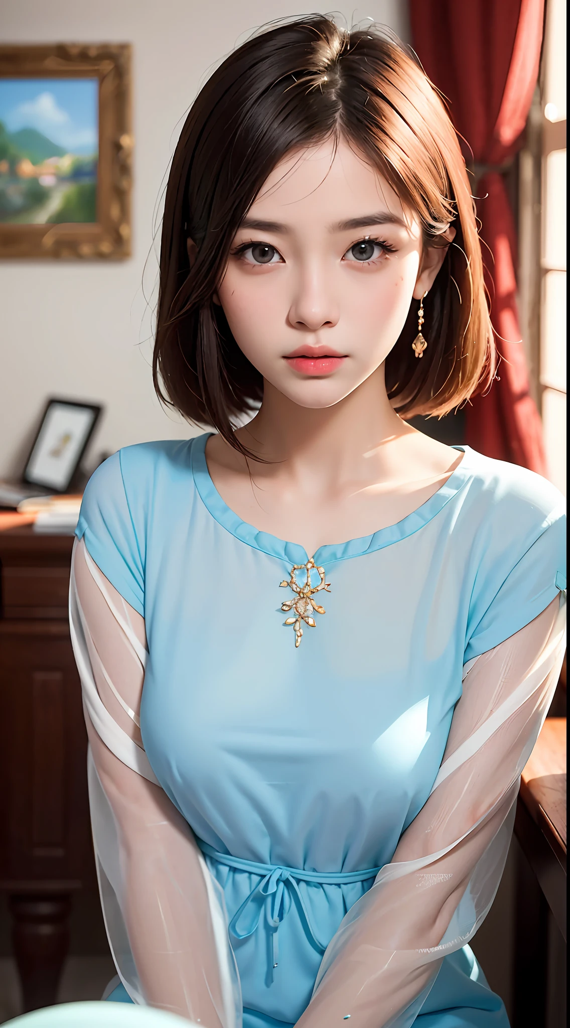 Masterpiece,(Most Realist:1.5),Max Resolution,Max Face Resolution,Maximum Environmental Detail,Most Beautiful Woman,,Thai Woman,Thai,age Boy,Fair Skin,Big Eyes,Beautiful Eyes,Short,Bright Face,Most Beautiful Nose,Sitting in Study
