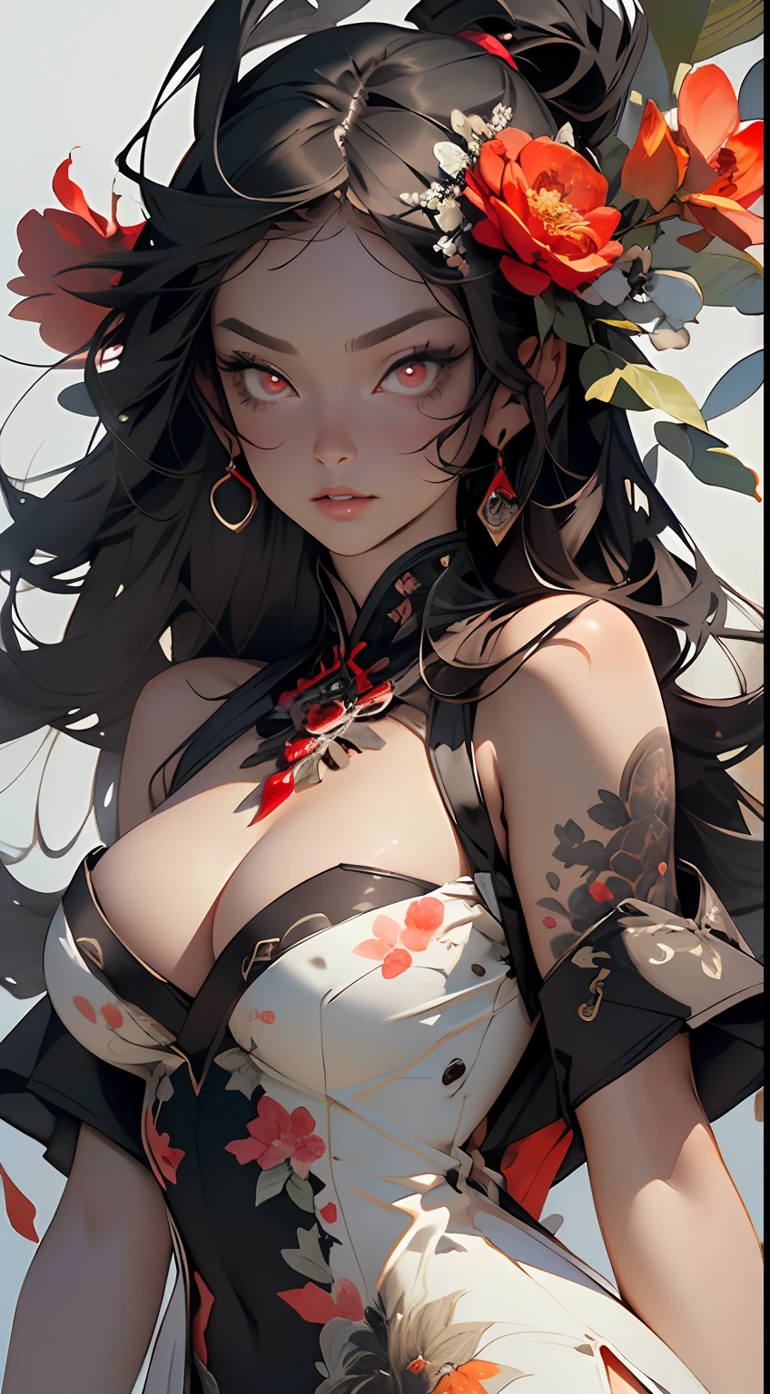 background, mixed-language_text, Japanese graffiti letters, beautiful woman, long black hair,::((best quality)), ((masterpiece)), (very detailed:1.3)(masterpiece:1.2, best quality), (finely detailed beautiful eyes: 1.2), (masterpiece:1.2, best quality), (finely detailed beautiful eyes: 1.2), ((1girl ASHLEY ALEXISS beautiful woman )), ((solo)), (red eyes:1.4), (finely detailed eyes and detailed face:1.3),), (dress:1.3), (beautiful and clear background:1.2), (extremely detailed CG, ultra-detailed, best shadow:1.1), ((depth of field)), ((watercolor)), large breasts, bare shoulders, flowers and petals, beautiful concept illustration , (white background:0.5), (illustration :1.1), (extremely fine and beautiful:1.1), (perfect details:1.1)
beautiful woman )), ((solo)), (red eyes:1.4), (finely detailed eyes and detailed face:1.3),), (dress:1.3), (beautiful and clear background:1.2), (extremely detailed, ultra-detailed CG, best shadow:1.1), ((depth of field)), ((watercolor)), large breasts, bare shoulders, flowers and petals, beautiful conceptual illustration, (white background:0.5), (illustration:1.1), (extremely thin and beautiful:1.1), (perfect details:1.1)