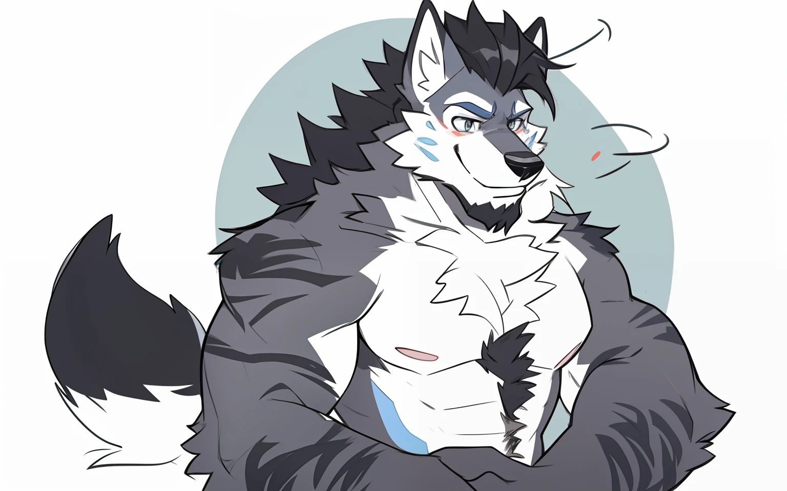 Fursona Art, Fursona!!, Wolf Fursona, Furry Fursona, Professional Hairy Drawing, Thick Hairy Neck and Fluff Chest, Fursona, Furaffinity Fursona, An Anthro Wolf, Hairy Art!, Human Hybrid/Anthro, Fursona Furry Art Commission