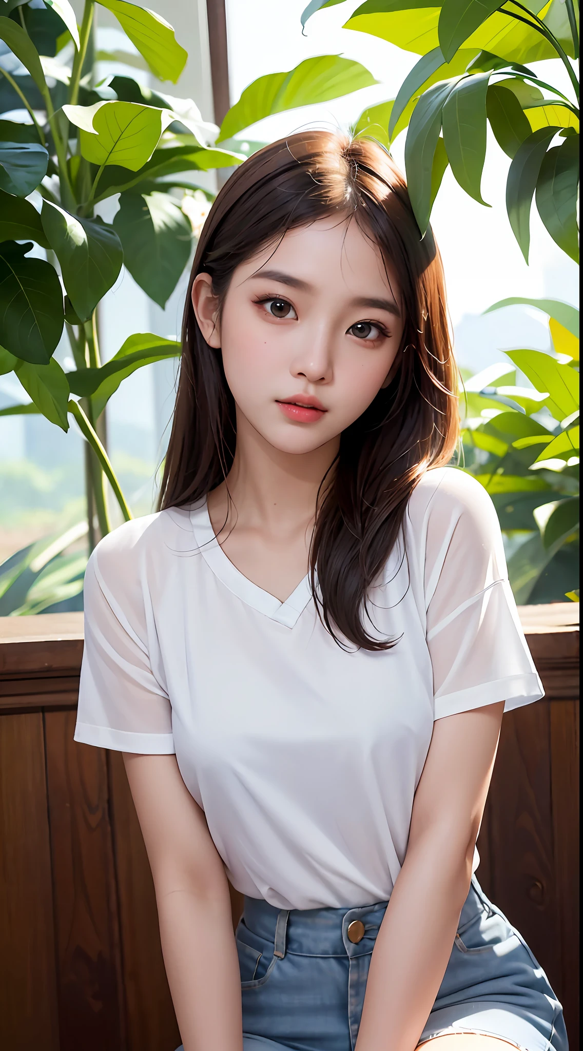 Masterpiece,(Most Realist:1.5),Max Resolution,Max Face Resolution,Maximum Environmental Detail,Most Beautiful Woman,,Thai Woman,Thai,Teen Girl,Fair Skin,Big Eyes,Beautiful Eyes,Short,Bright Face,Most Beautiful Nose,Sitting on a Wonder