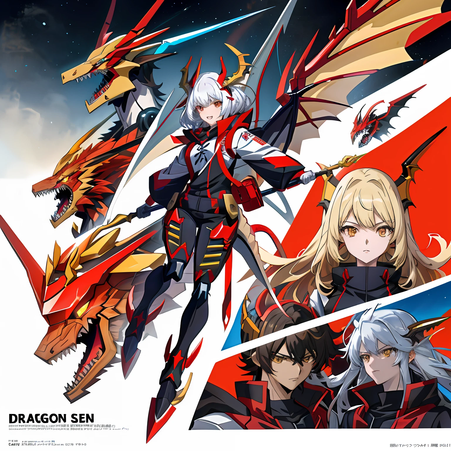 Shinki baby Diaga, Gelbru anime image, pterodactyl mecha, robot dragon head, sleek mecha female dragon head, robot mecha female dragon head, pterosaur model, sil from species, safebooru anime image, spear, gugimon, dragon