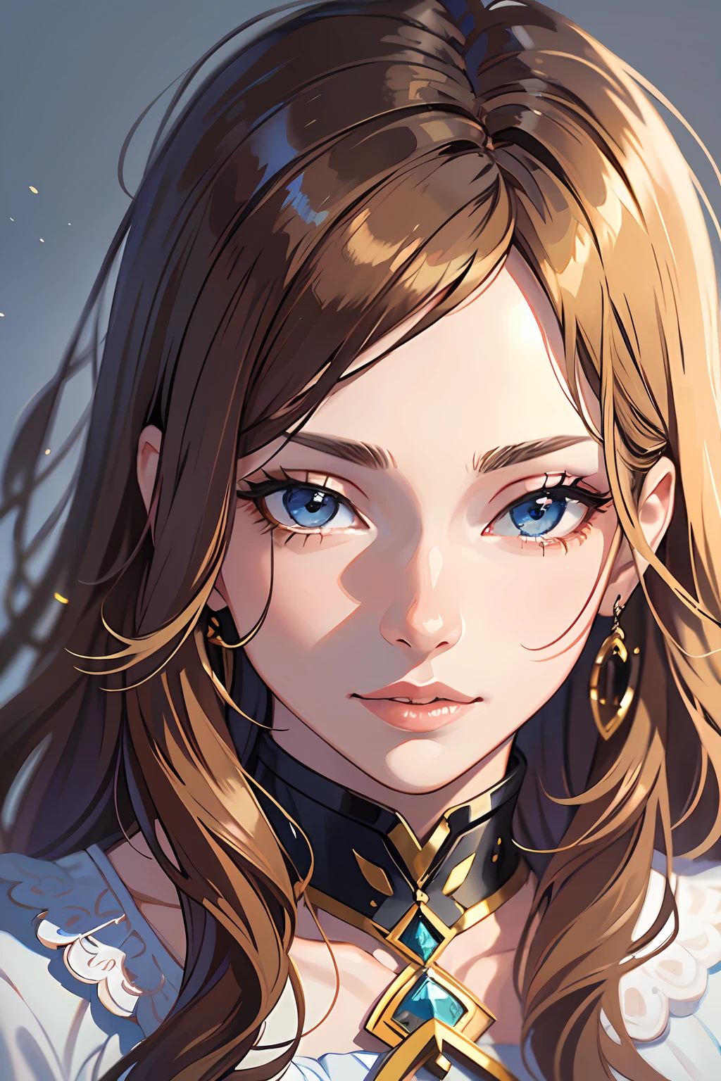 Focus on the person. We create and express the best shining composition of the person. ((Masterpiece)), (((highest quality)))), ((Ultra detail)), (Ultra realistic), (Highly detailed CG illustrations), (Very delicate and beautiful), Girls as masterpieces, highest quality, realistic skin, realistic fabrics, realist illustrations focusing on girls with realistic and ultra-detailed eyes in the center front. This is the absolute rule, and the following sentence expresses the image quality. It is the greatest masterpiece in the history of the class of Inuitsuki Ichigo, in which the owner of the greatest painting talent in human history met an unparalleled beauty and risked his life to depict the most beautiful figure. Create stunning anime artwork that is currently trending on seaStation, showcasing exquisite beauty and captivating aesthetics. 
[AI Artist] Portrait of a Woman

Description:
Draw a portrait of a graceful and attractive woman. Create pieces that highlight her beauty and personality.

Element:
- Female facial features: eyes, hair, skin color, lips, etc.
- Facial expressions and emotions: happiness, calm, confidence, etc.
- Atmosphere: elegant, free, charming, etc.
- Background: Add a suitable background to complement your portrait of a woman.

[Instructions]:
1. Delicately depict a woman's facial features down to the smallest detail. Pay attention to the texture of her eyes, hair, and the transparency of her skin.
2. Capture her facial expressions and emotions. Express her smile and natural expression in a way that resonates with the observer.
3. Use the right lights and shadows to express her atmosphere. Try to make the soft light complement her beauty.
4. Choose an appropriate background. Consider the colors and elements of the background to make her portrait more attractive.

Note:
- Aim for high-quality illustrations.
- Create pieces that will highlight her beauty and charm.
- If necessary, make multiple trials to generate the best work.