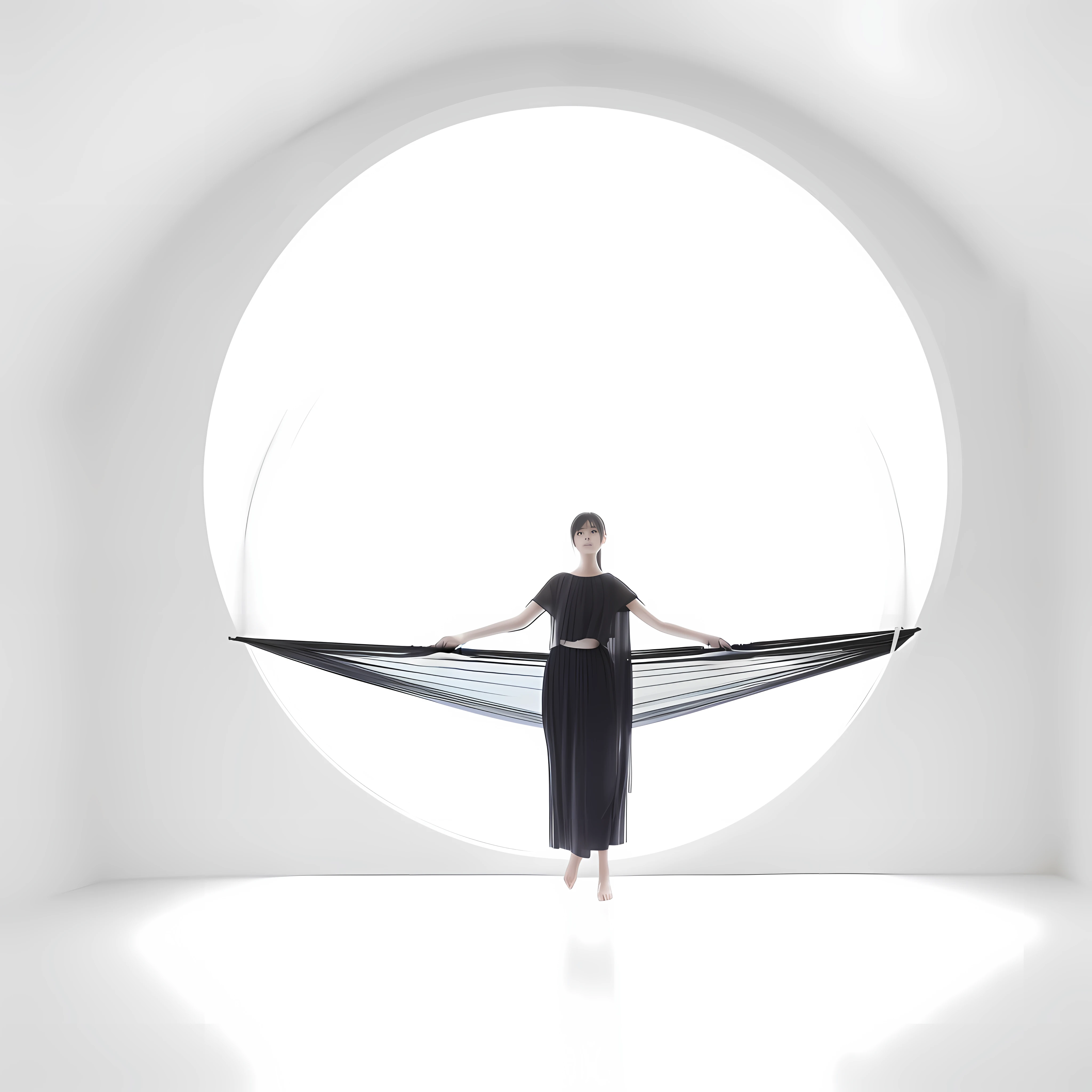 Precise female hand attached to a hammock