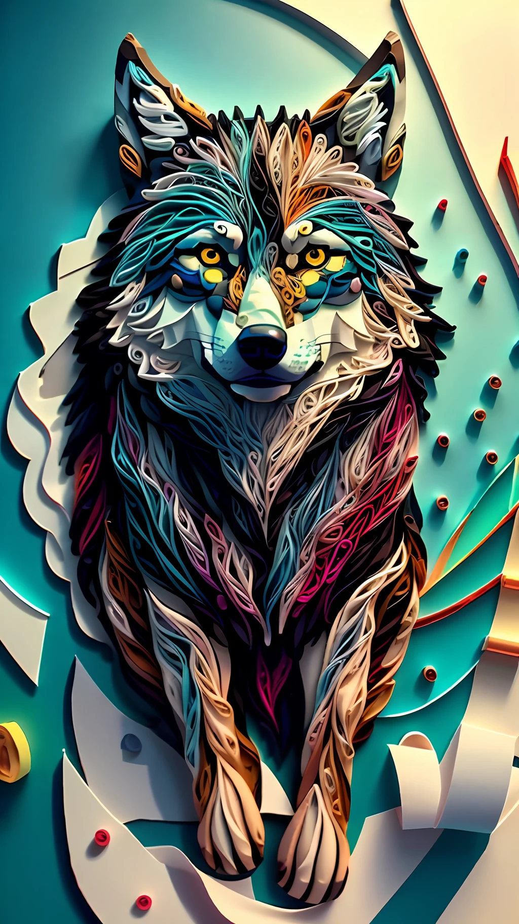 wolf, multi dimensional quilling paper, art, chibi,
yang08k, beautiful, colorful,
Masterpieces, top quality, best quality, official art, beautiful and aesthetic,((8K ultra realistic))