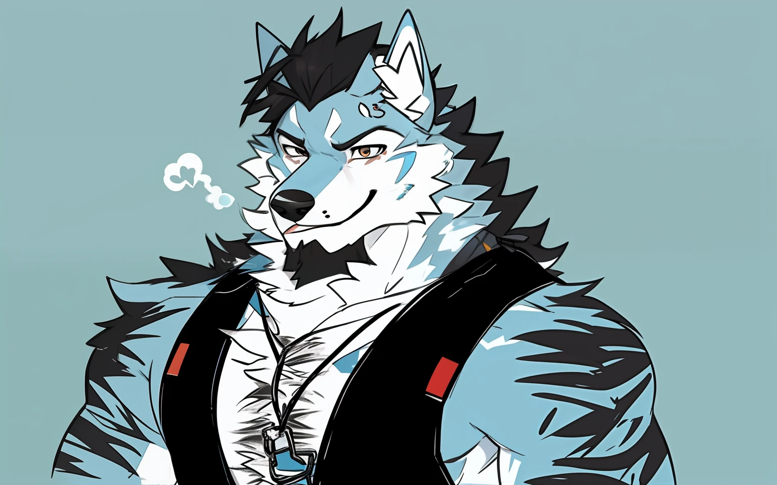 Fursona Art, Fursona!!, Wolf Fursona, Furry Fursona, Professional Hairy Drawing, Thick Hairy Neck and Fluff Chest, Fursona, Furaffinity Fursona, An Anthro Wolf, Hairy Art!, Human Hybrid/Anthro, Fursona Furry Art Commission, Very High Quality
