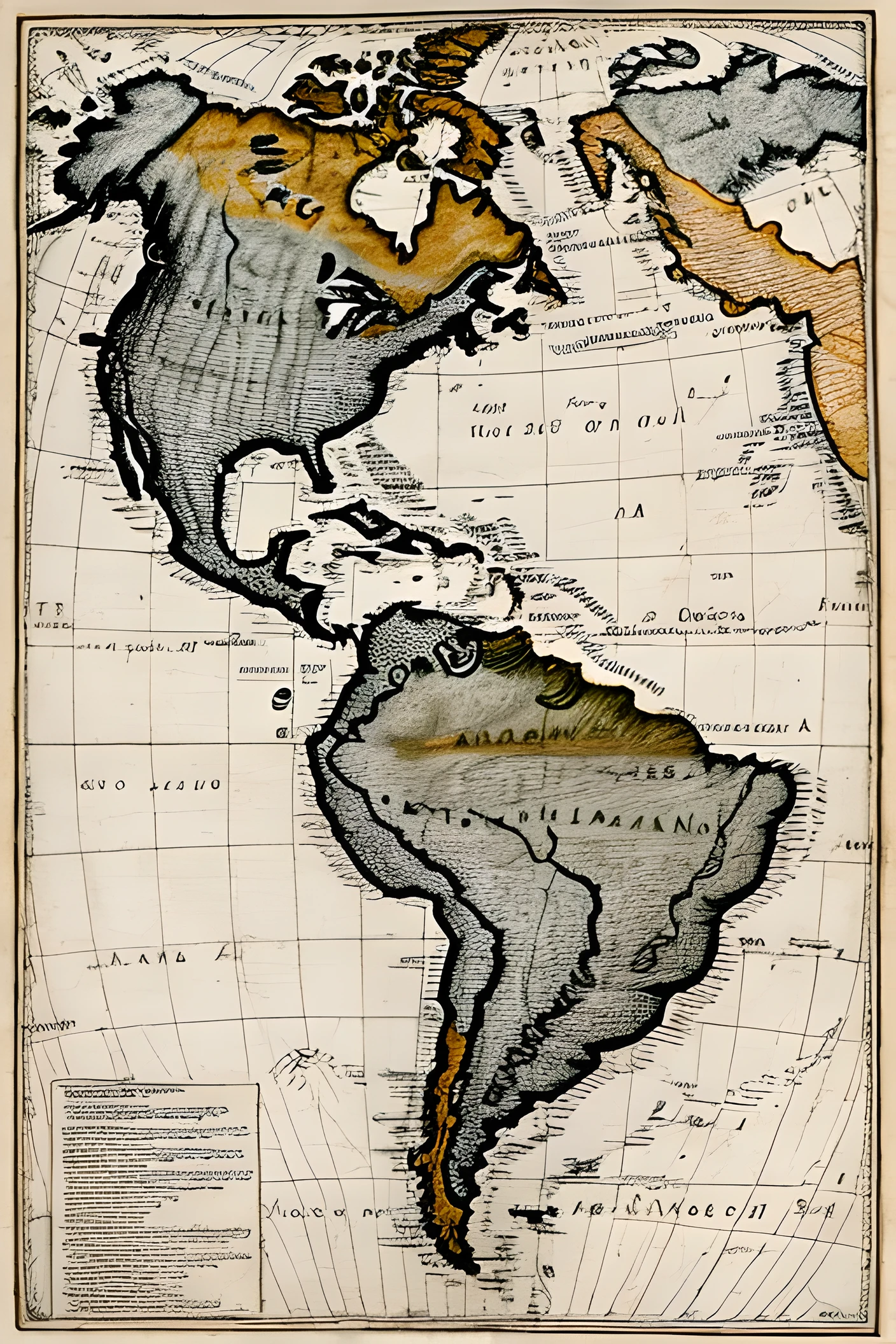 Old engraving technique of Latin America and the Caribbean, geopolitics of the left