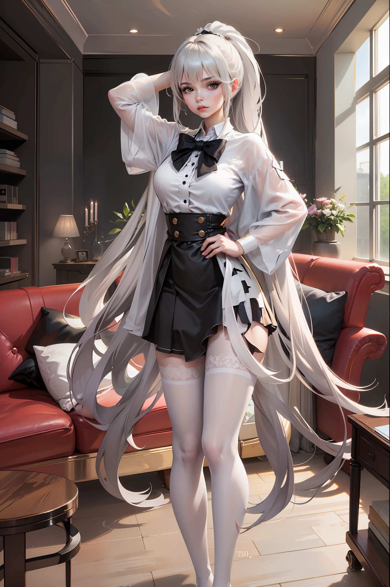 White transparent pantyhose, correctly positioned limbs! Stand dignified, pay attention to the position details of the legs, high quality! More eligible! Reduce mistakes! Painting is more elaborate