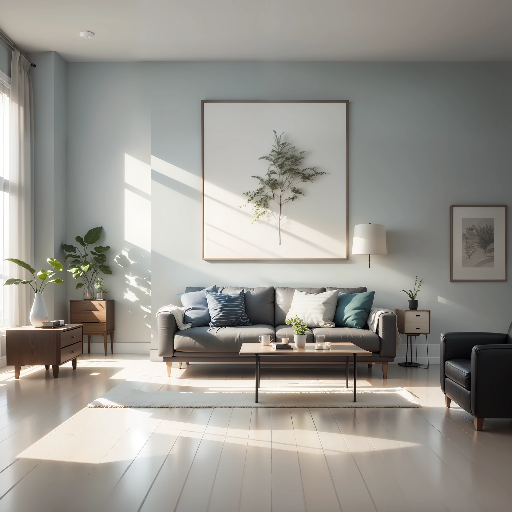 Modern minimalist decoration living room drawing