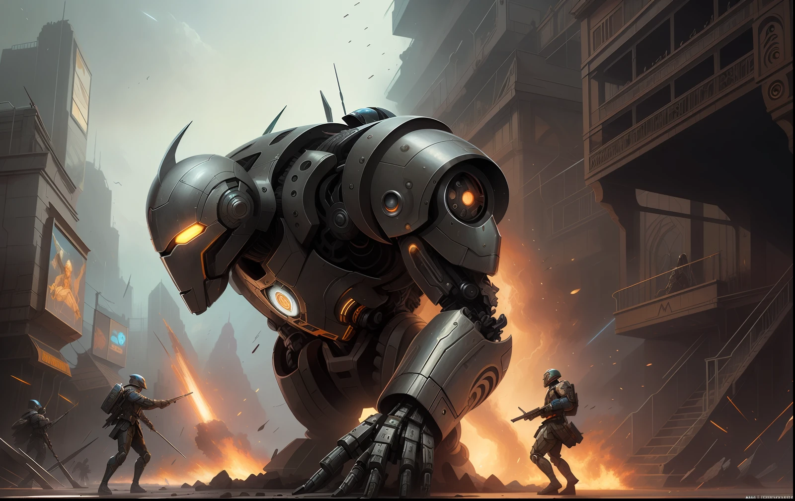 war between man and machine, hyper-realistic environment, Epic concept art war between man and machine, cosmic horror painting, elegant intricate digital painting artstation concept art by mark brooks and brad kunkle detailed war between man and machine, dark fantasy, intricate, elegant, highly detailed, digital painting, artstation, concept art, smooth, sharp focus, illustration, art by artgerm and greg rutkowski and alphonse mucha war between man and machine,!girl,!cocept art, detailed, volumetric, vibrant color scheme, rule of thirds, super detailed, 8k