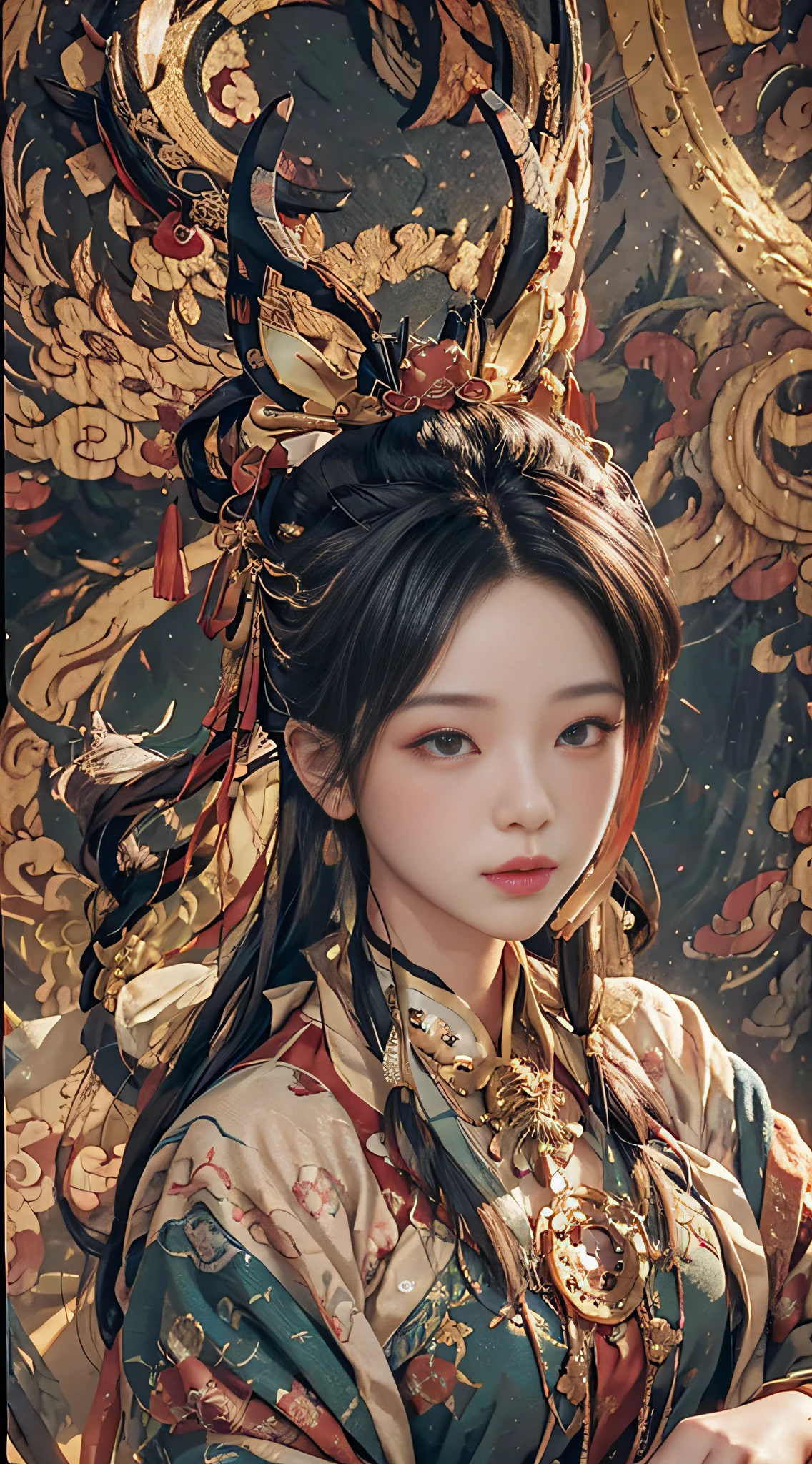 Song Dynasty, Qianli Mountain, Huang Binhong style, masterpiece, the best quality, very high quality, very detailed CG unified 8k wallpaper, beautiful landscape painting,