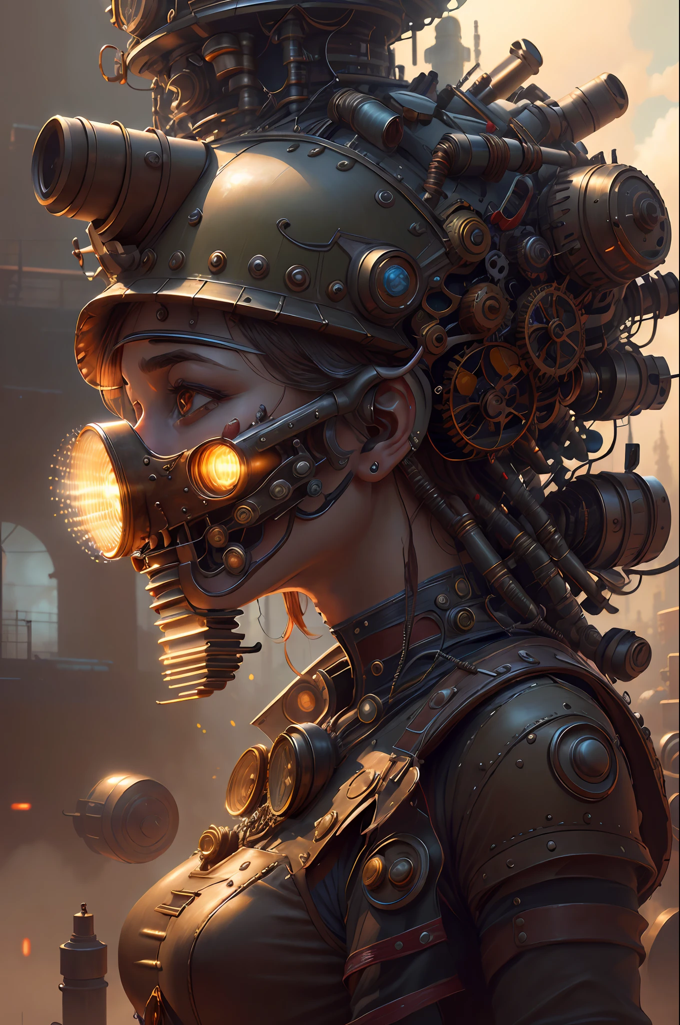 Best quality, masterpiece, ultra high res, (photorealistic:1.4), absurdres,cinema lighting,
(a best long shot photo of a mechanical girl),(koh_amberheard:0.9), insanely detailed face, fantasy scifi creature, hyper realistic, steampunk, intricate design, insanely detailed, fine details,
SteamPunkAI,