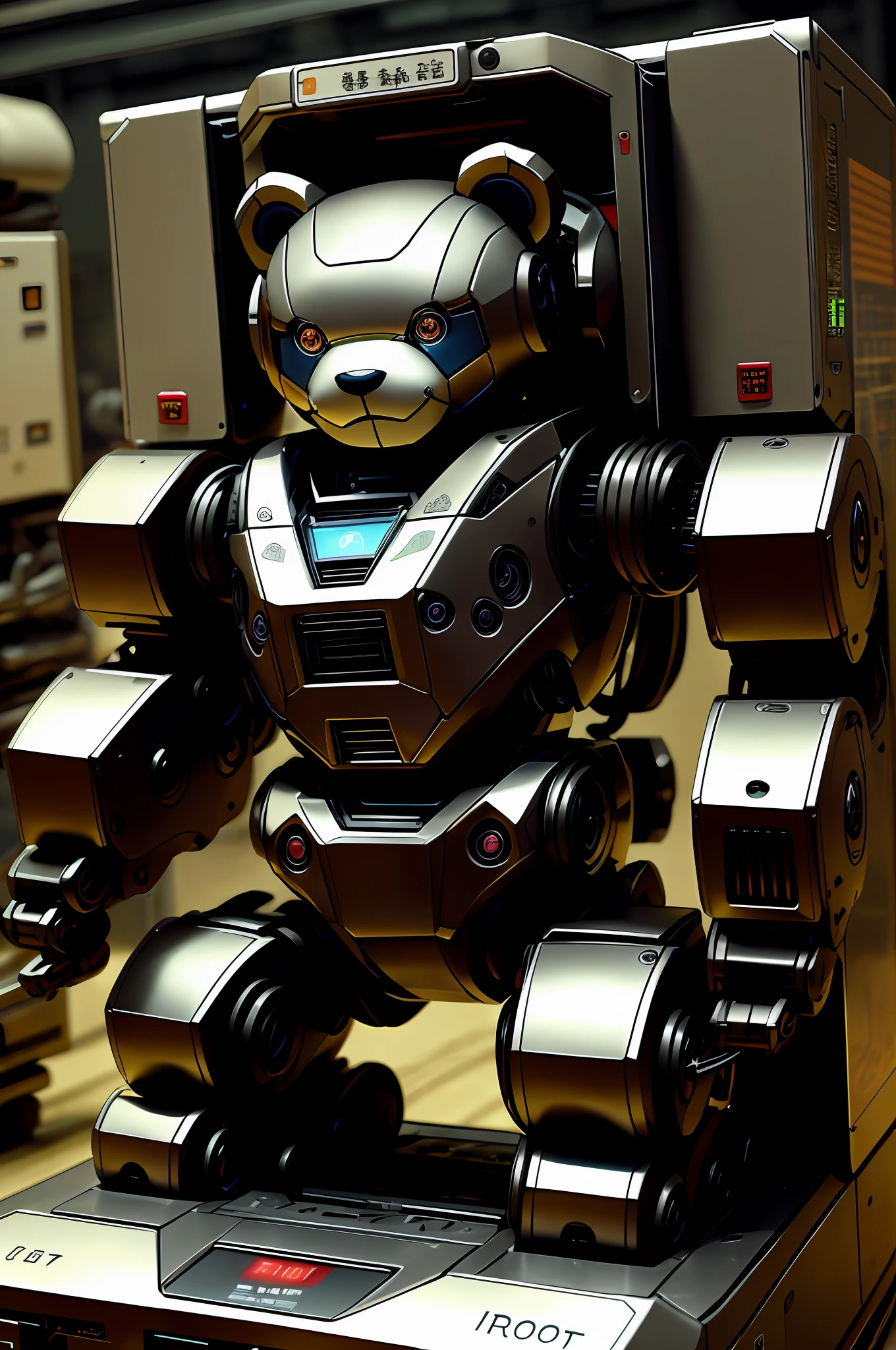 teddy bear, robot, machine, machine, cute, strong