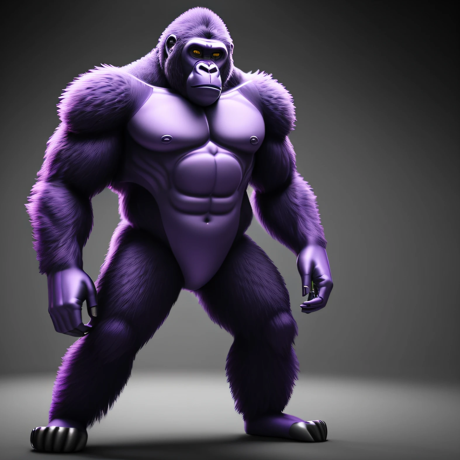 FUTURISTIC FUTURISTIC 4K PURPLE FULL-BODY GORILLA --auto