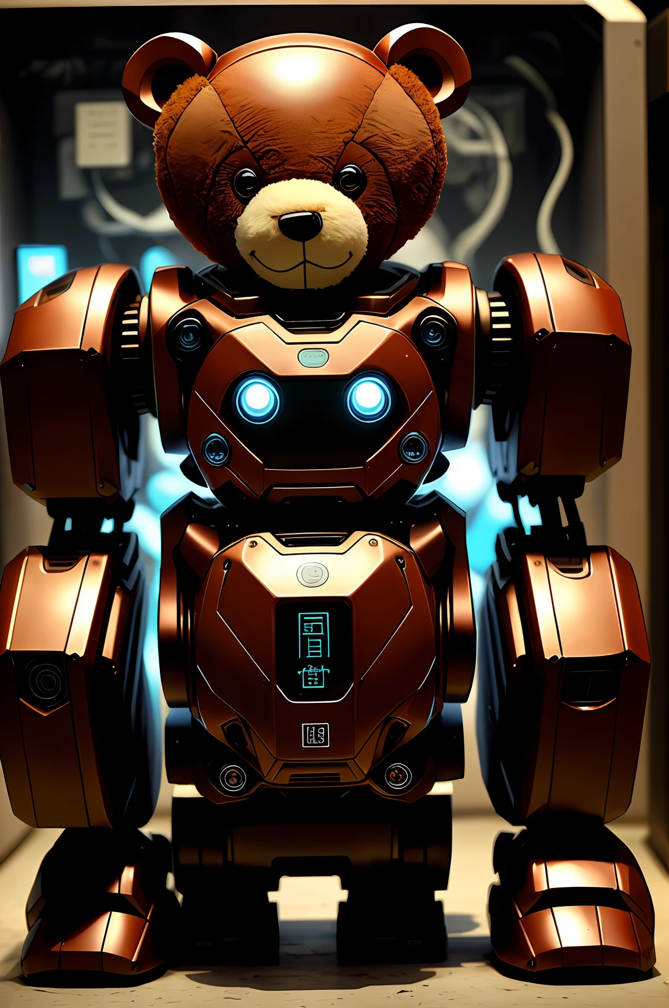 teddy bear, robot, machine, machine, cute, strong