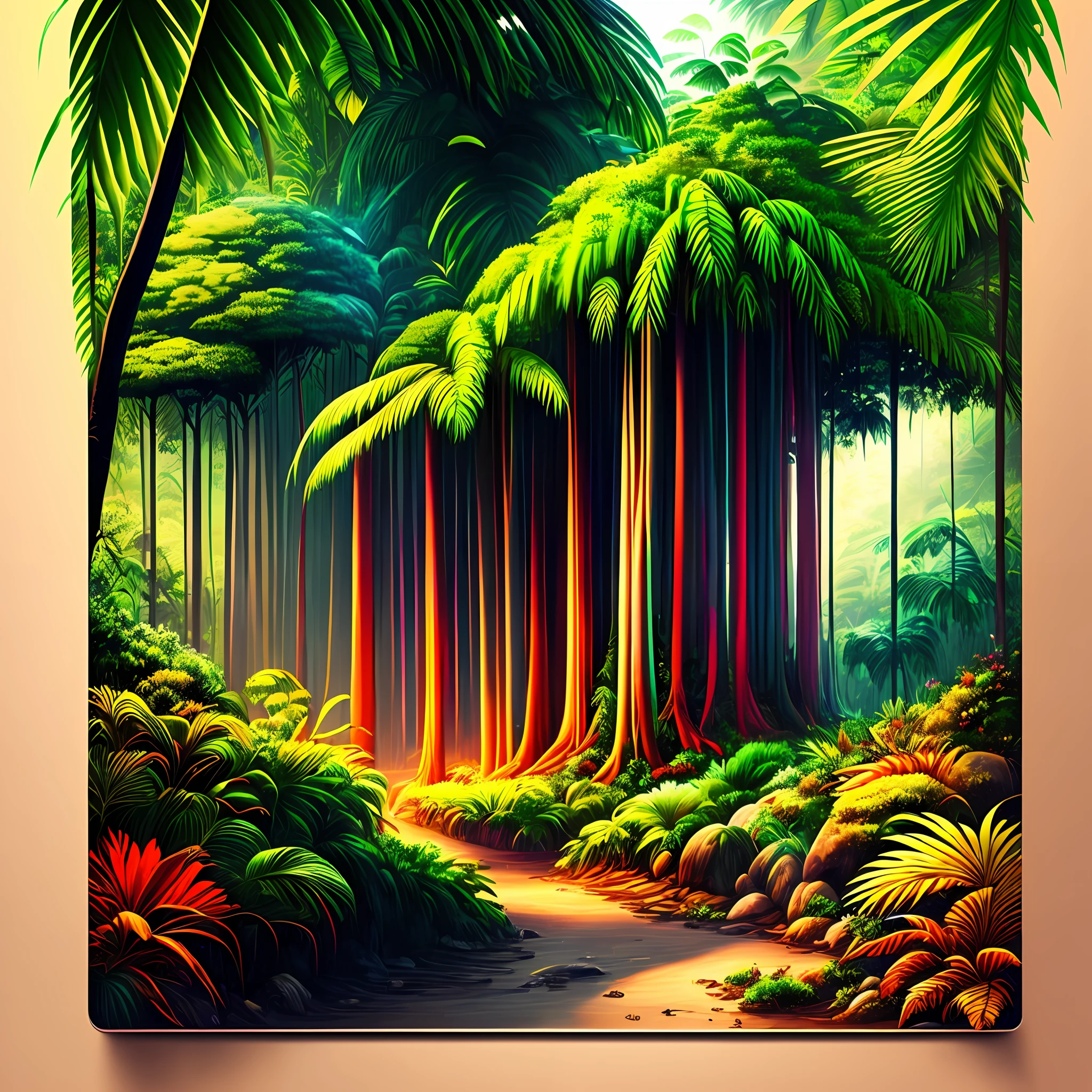 Create a cover for an e-book Cover background: Use a vibrant, colorful image of the rainforest as a background. Make sure that the image conveys the feeling of a natural and lush environment. --auto