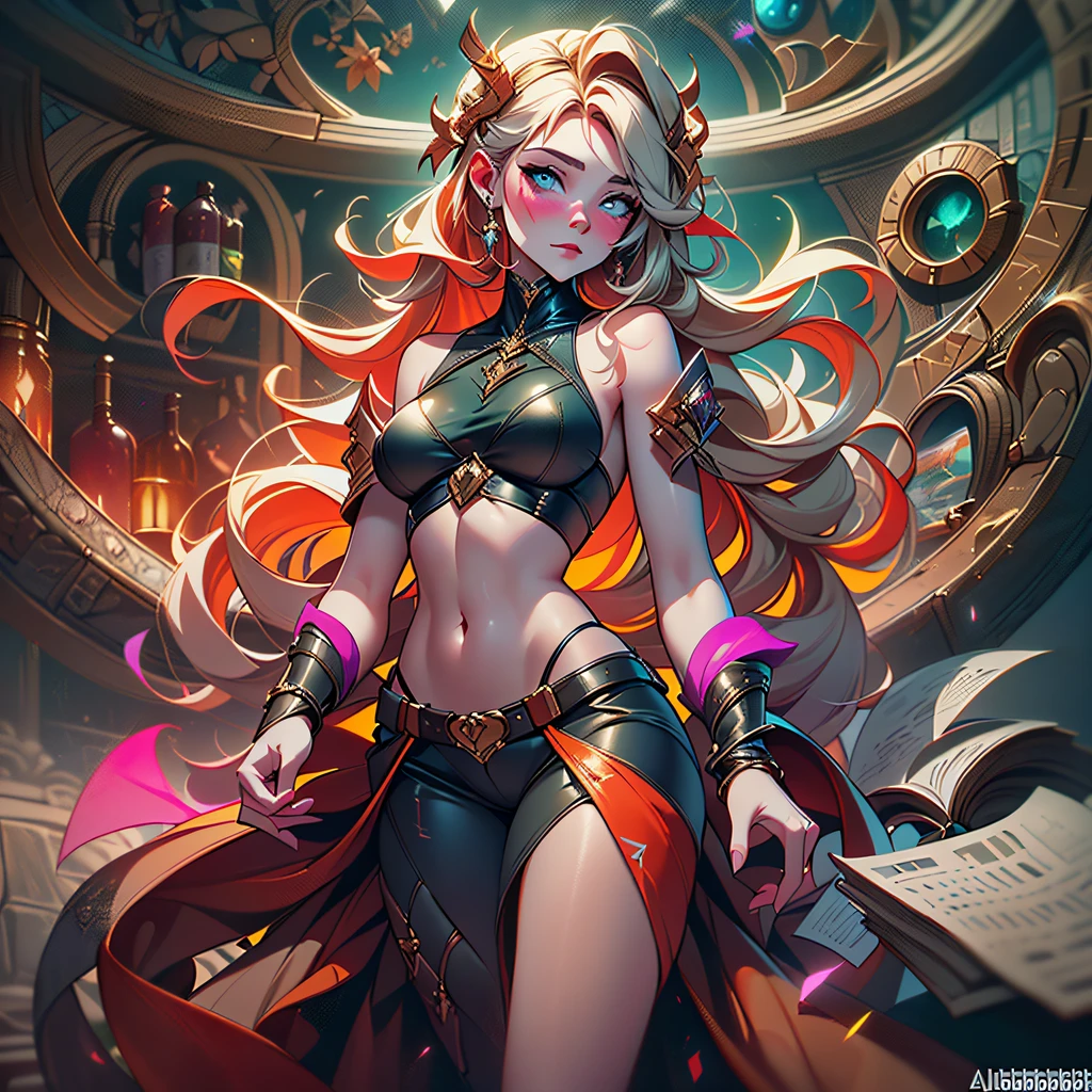 Full-length body shot, ((( ultra warm bright pastel colors))), orange-pink-white colors, sharp focus, LUT, ultra crazy intricate high-resolution textures, textural padding, there is a gorgeous Harley Queen standing in the sandy breeze in her hair, ((((((Charlie Bowother, art by Alena Aenami, art by Albert Bierstadt, art by Carne Griffiths))))), luminism, art of light placement, octane render, Ultra intricate detail, ultra maximalism, romanticism