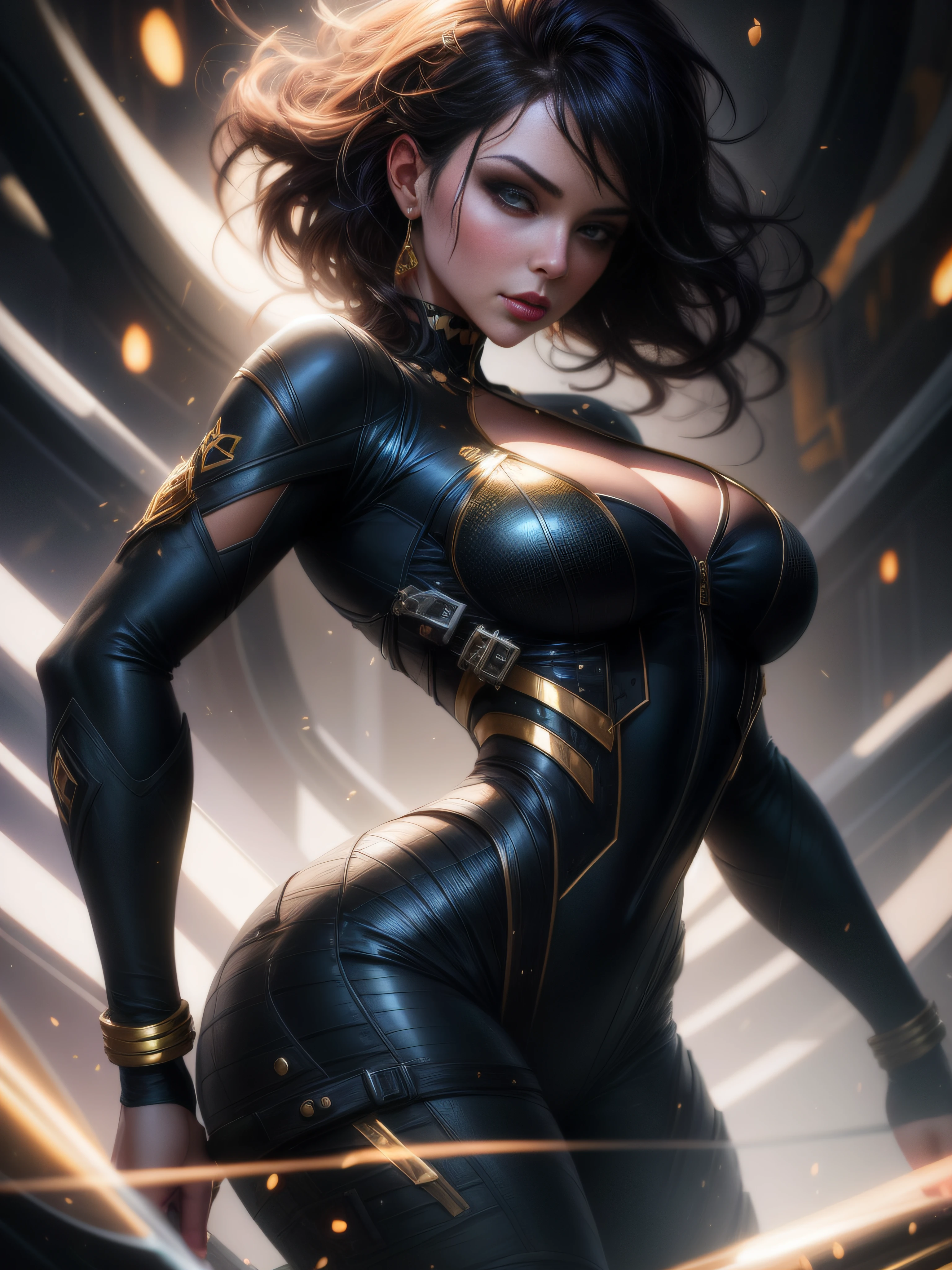 arafed woman in a black and gold outfit holding a glass, wlop art, artgerm julie bell beeple, wlop and artgerm, art of wlop, art of wlop and greg rutkowski, wlop | artgerm, extremely detailed artgerm, ig model | artgerm, artstation masterpiece