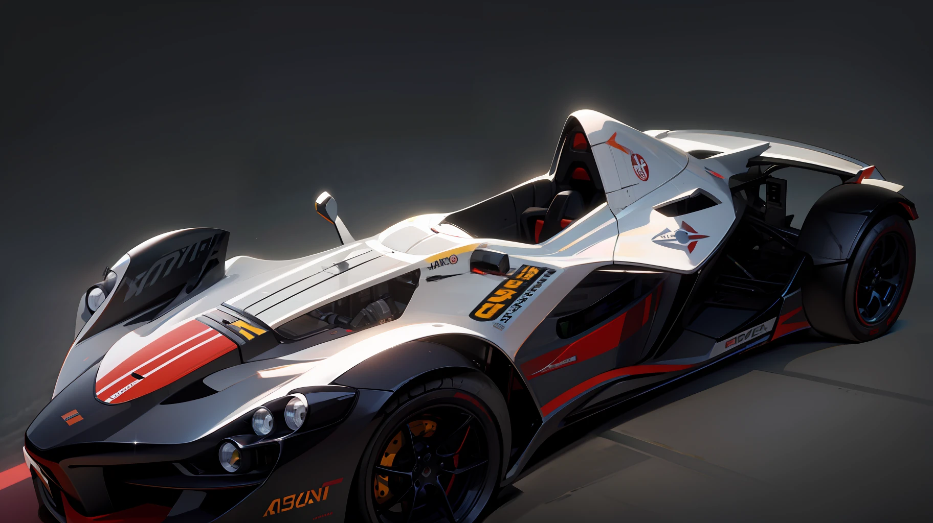 A closeup of a white and red race car on a white background, race car, race car, formulas, it has a red and black paint, ultra wide, pulling the movement 'derp banshee', prototype car, GTR XU1, Sportcar, full view of a sports car, McLaren, sports car, full frame shot, 2014,bac mono, race track,daytime,ultrarealistic