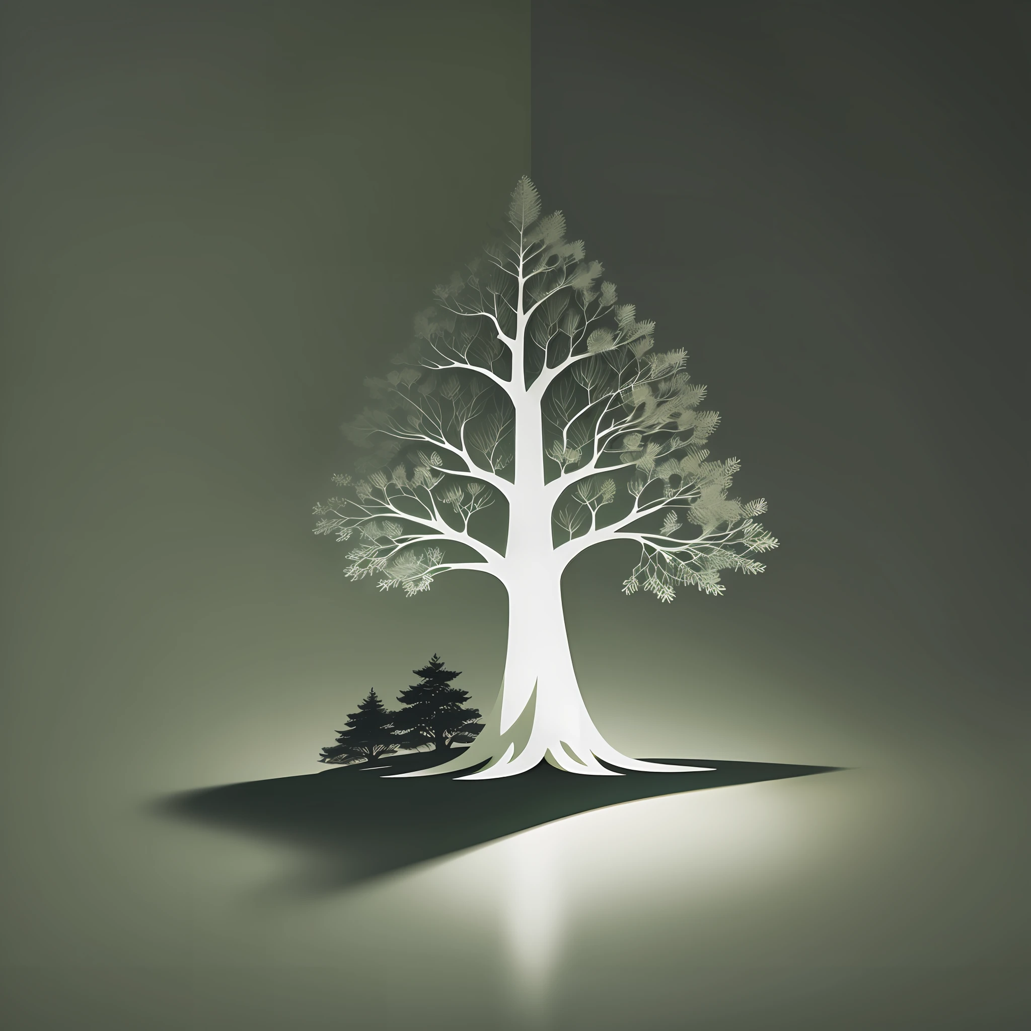 make a modern tree logo, in green and white and black and white, detailed, whitte background on the back, beautiful, modern, 8K, popular style, qaulity detailing --auto --s2