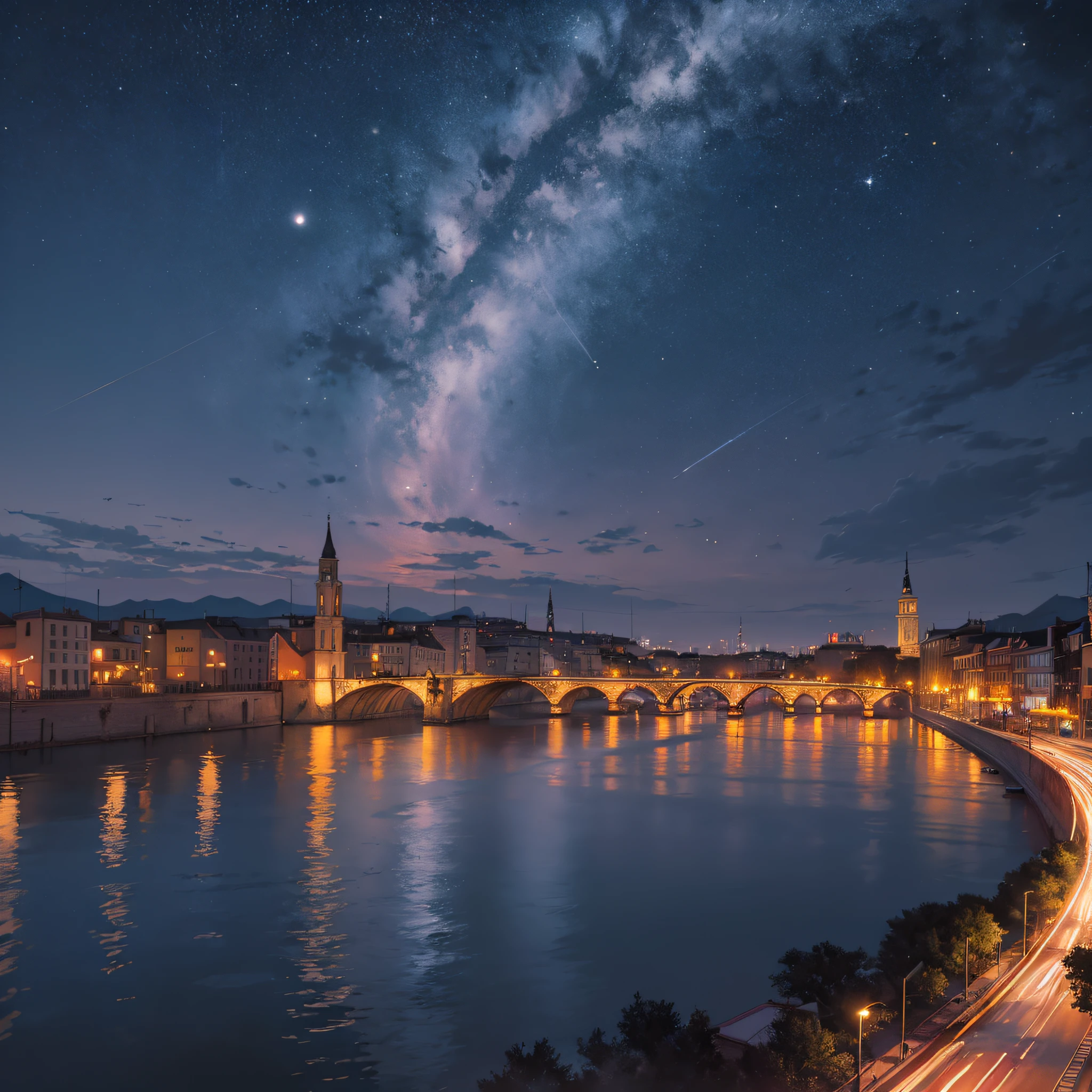 Absurd resolution, high resolution, (masterpiece: 1.4), hyper-detail, night, ancient city, warmth, light