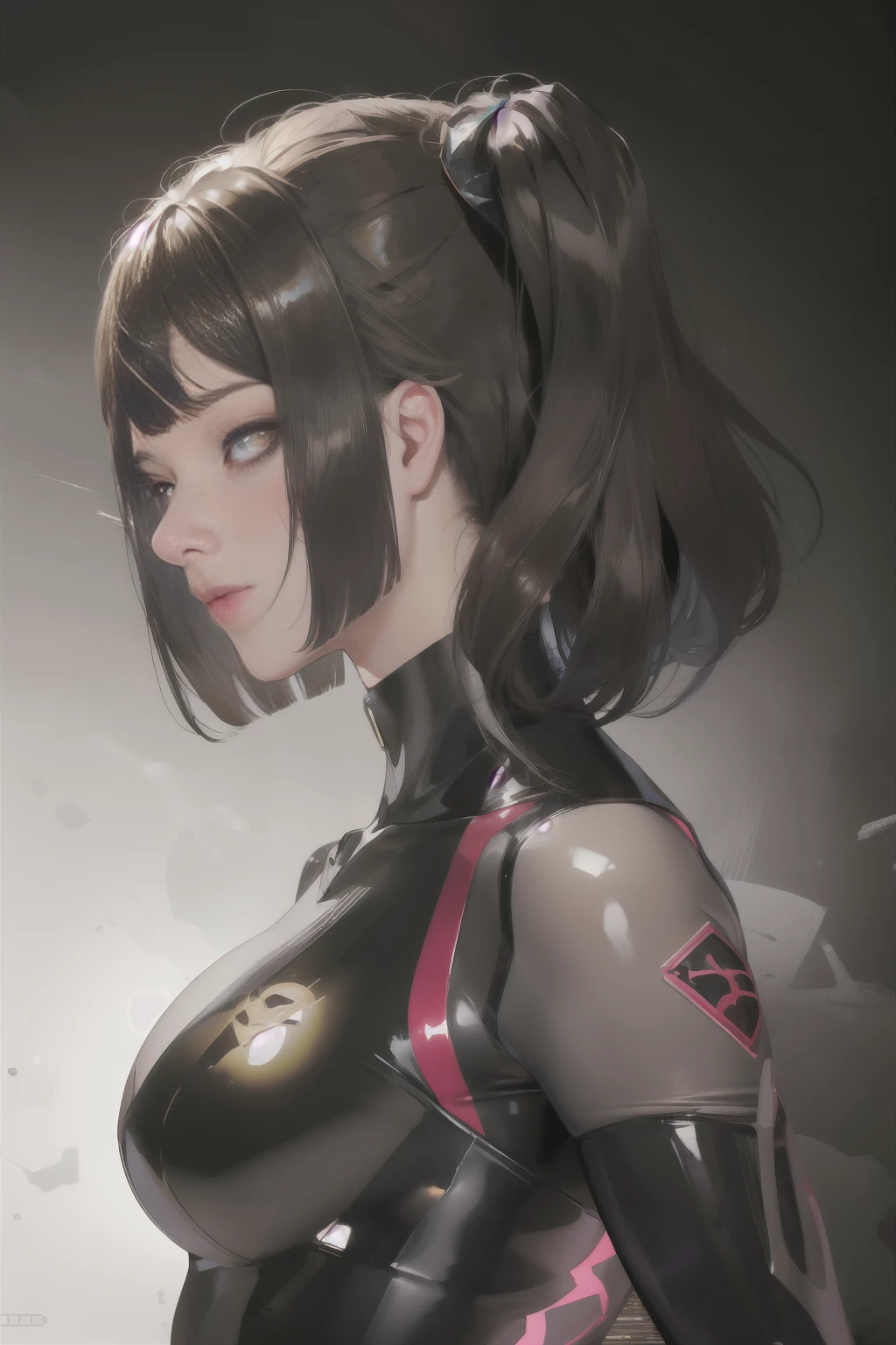 solo, super fine photo, realistic half body portrait Unreal Engine 5 8K UHD of beautiful girl, bob hair style, black metallic color scheme Metroid suit, best quality, masterpiece, official art, unified 8k wallpaper, super detailed, sharp focus, dynamic pose, body parts