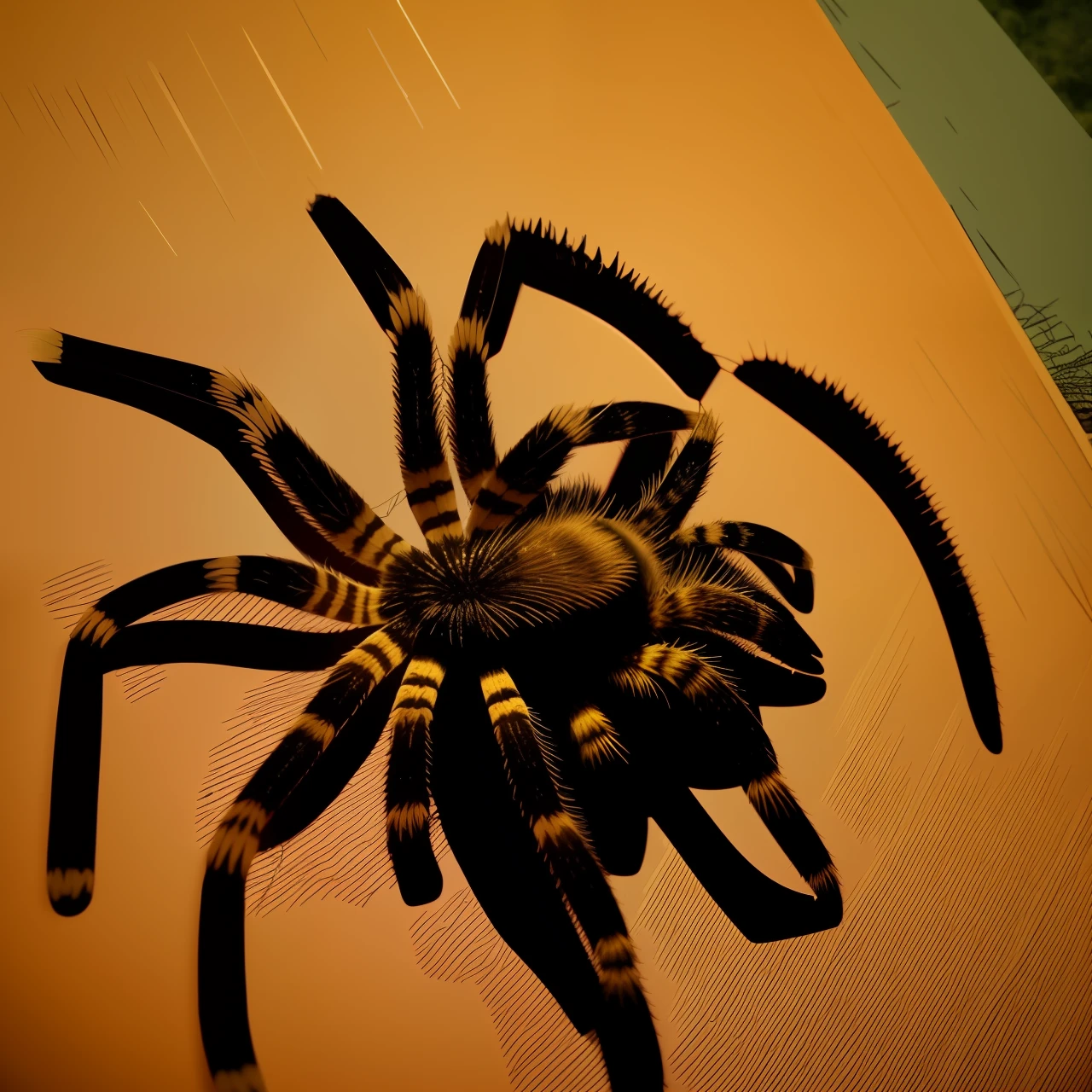 I want a tarantula weaving the symbol of Corinthians with its own web, I want the symbol to be in 3d style, I want it to look like the spider is finishing weaving the symbol in the upper right corner, on top of the symbol wants it to be written goes Corinthians with the spider's own web