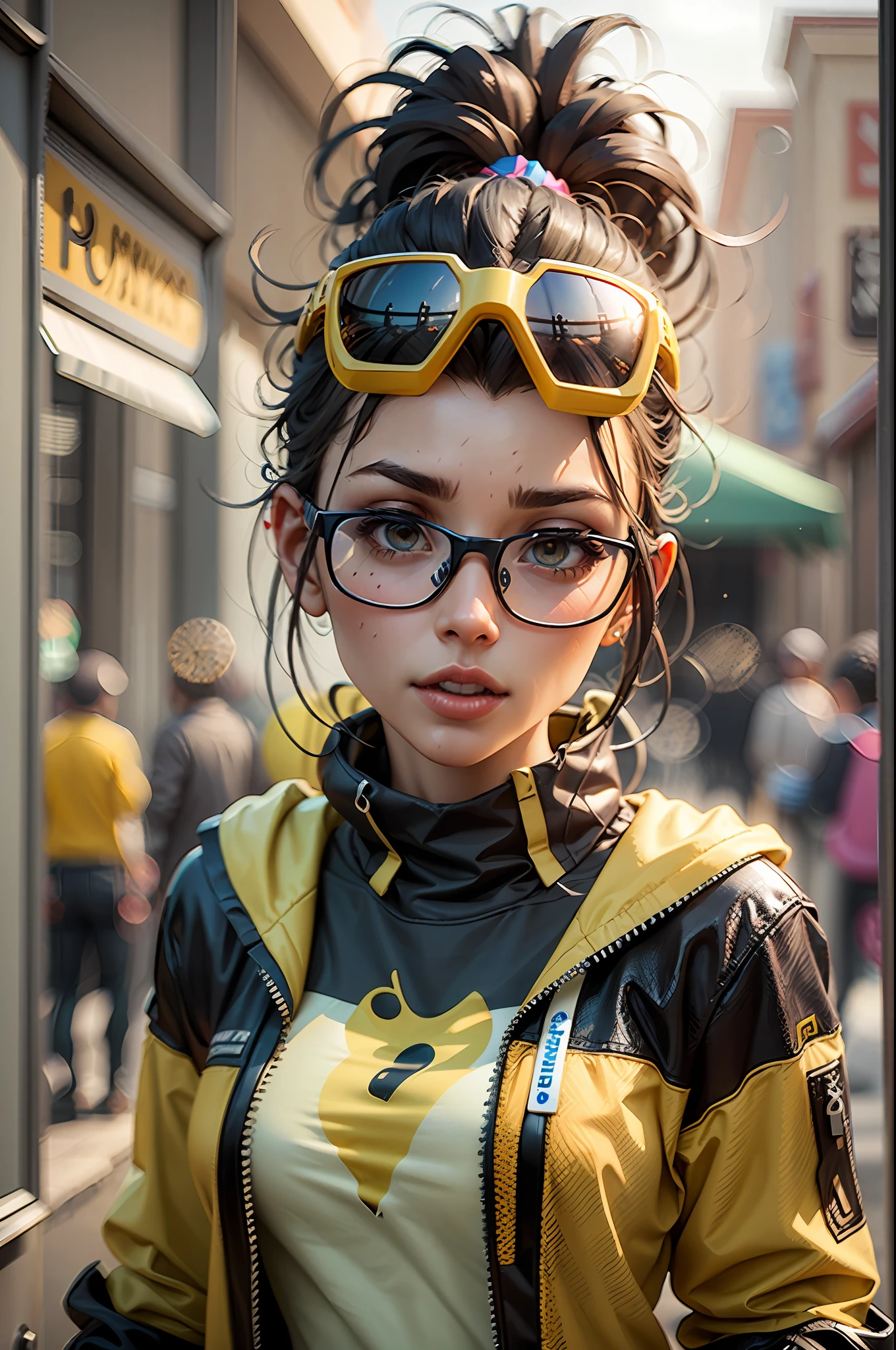 A pineapple, magical, with Pixar jacket and animation, Disney animation, funky glasses, 3d octane rendering, ray tracing, high quality, high detail, high resolution, 8k, bust size