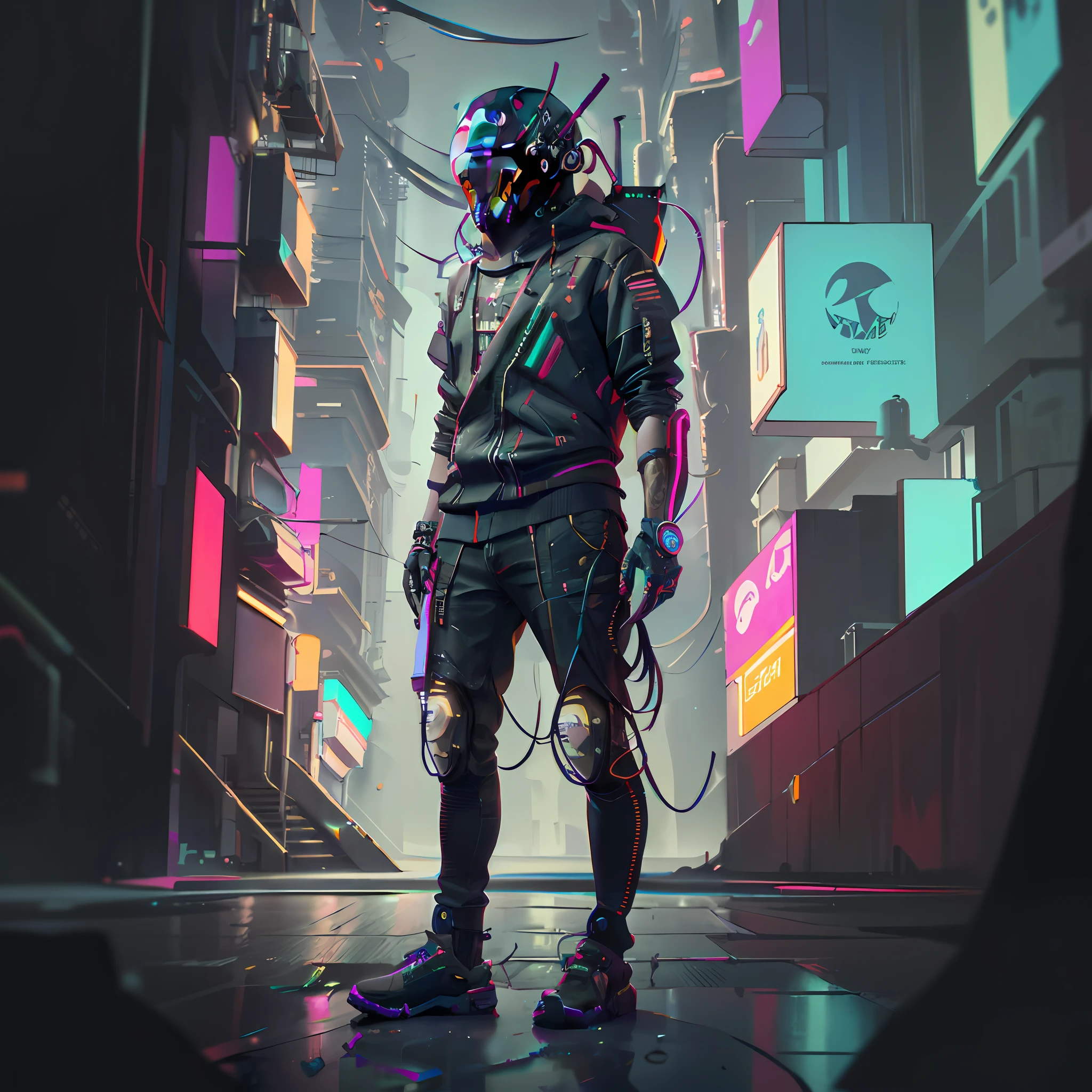 futuristic man in a futuristic city with neon lights, cyberpunk dude, cyberpunk art style, cyberpunk street goon, cyberpunk themed art, cyberpunk artstyle, cyberpunk vibrant colors, cyberpunk character art, cyberpunk digital art, cyberpunk character, cyberpunk digital painting, cyberpunk vibe, has cyberpunk style, cyberpunk wearing, cyberpunk futuristic neo, cyberpunk hero, high quality cyberpunk art, portrait of a cyberpunk man