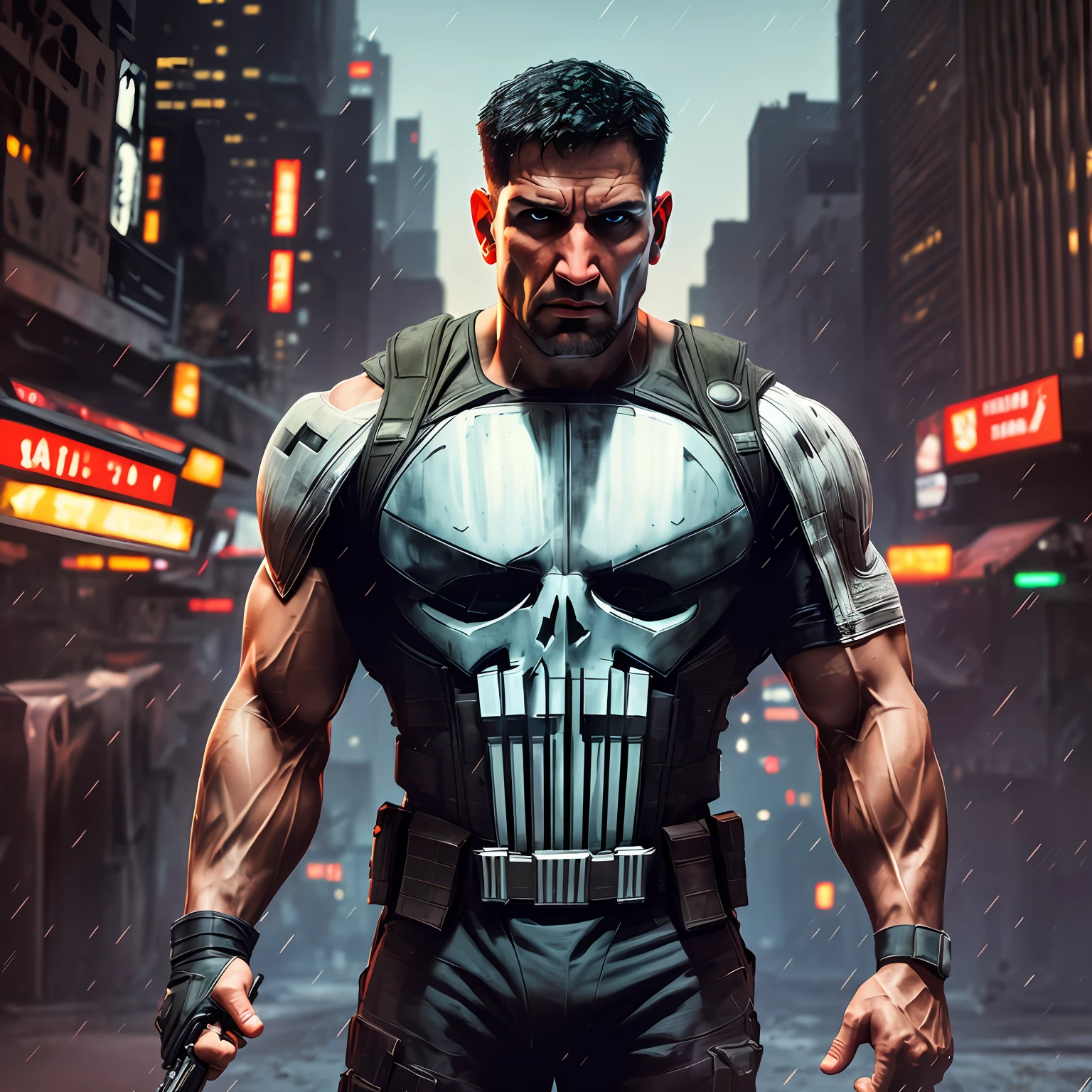 Masterpiece, (ultra detailed) marvel - the punisher, maximum quality. --auto