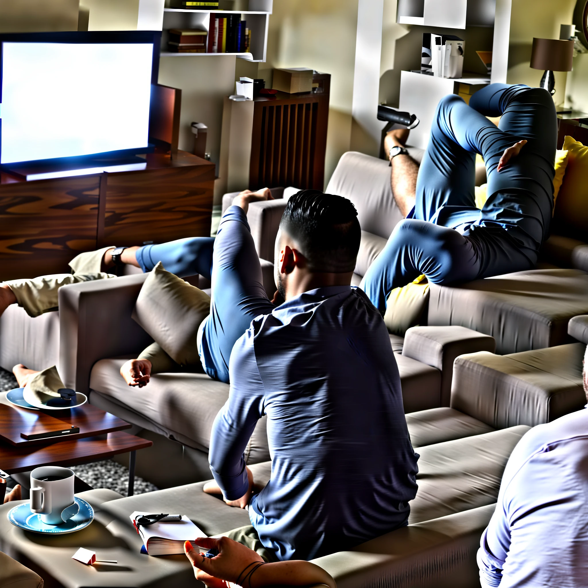 Man watching a movie