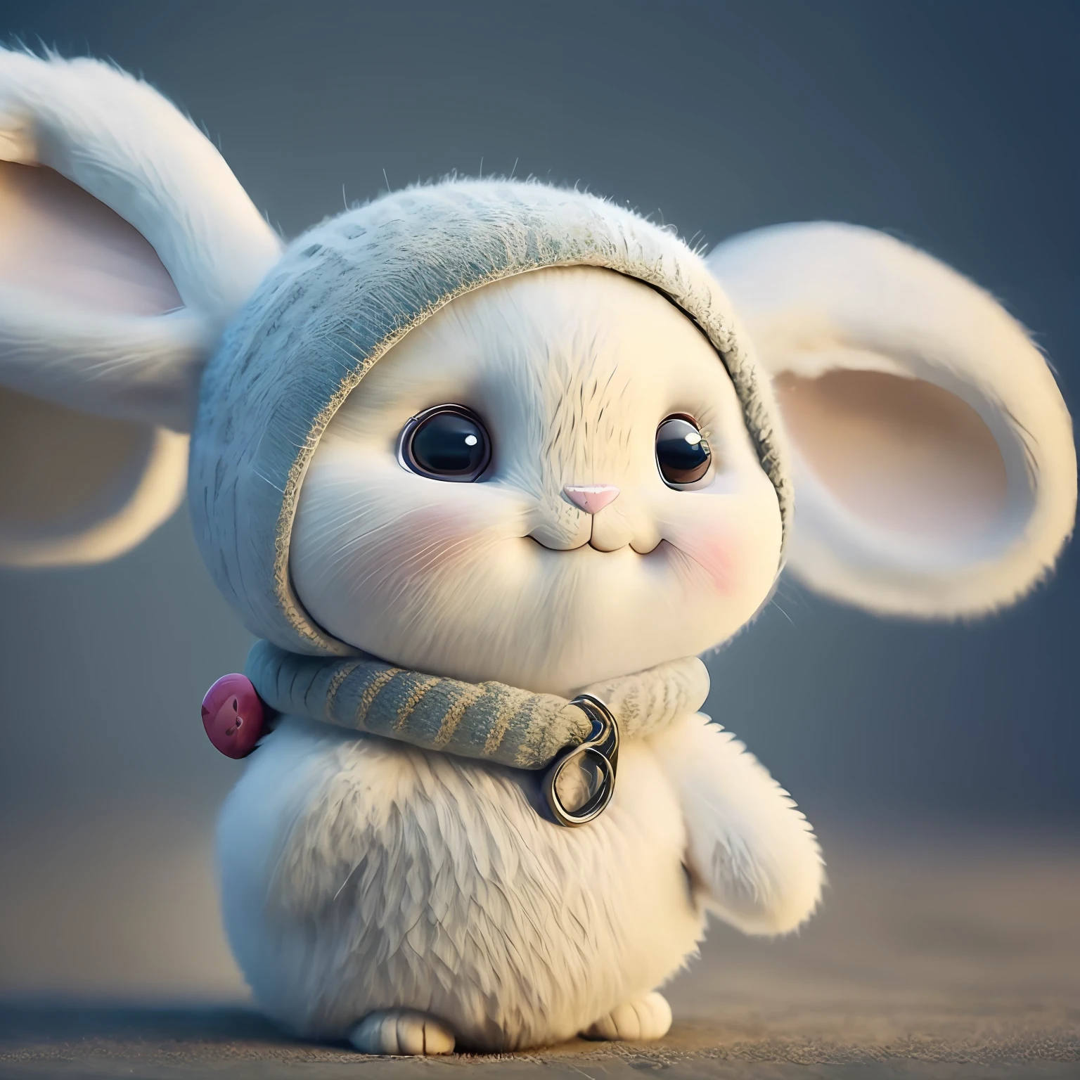 There is no background, anthropomorphism of animals, rabbit girl, surrealism, delicately, high quality, anthropomorphism, arms and legs are visible, expressionless, second-class proportions, delicate face --auto