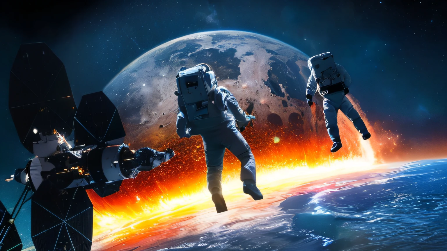 astronauts in outer space with the earth the moon, space travel, spacewalk scene, flying in space, astronaut in space, space tourism, space sci-fi, in space, spacewalk, space travel, scene in space, astronauts and space colonies, space photography, space atmosphere, liminal space in outer space, astronauts, backround space, floating in deep space