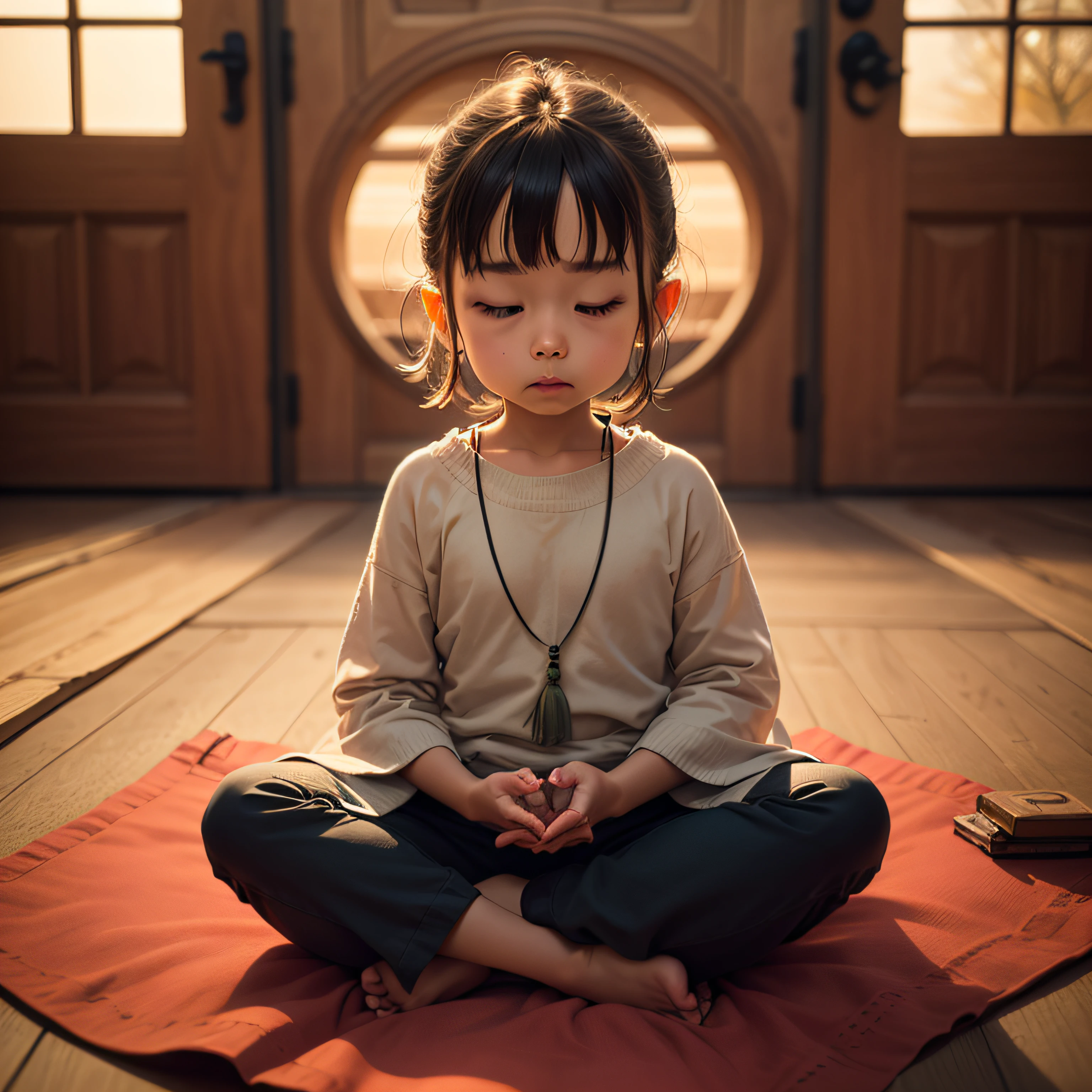 Small children meditate