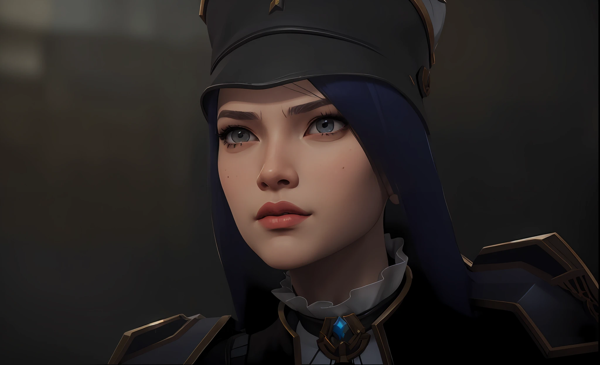 a close up of a woman with a hat on her head, artgerm ; 3d unreal engine, highly detailed character, valkyrie style character, portrait of female paladin, detailed character portrait, character art closeup, unreal 5. rpg portrait, highly detailed character design, detailed character art, close up character, character art portrait, ashe, artgerm. high detail
