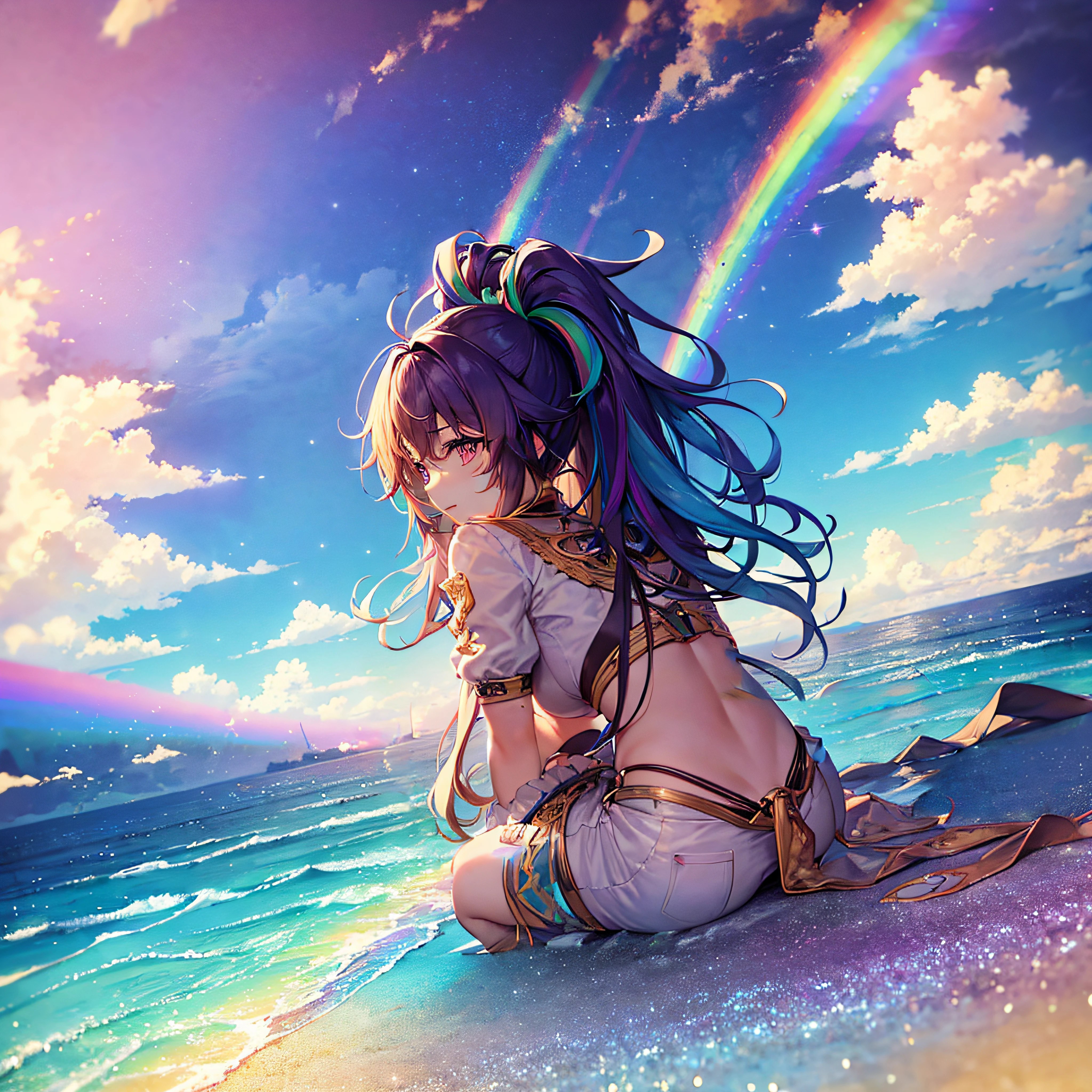 masterpiece,best quality,(8k,RAW photo,best quality,masterpiece:1.2),((best quality)),ultra high res,extremely detailed CG unity 8k wallpaper,physically-based rendering,cinematic lighting, huge breasts, best quality, HDR, beautiful face, lace on body, Tyndall effect, realism, silky long hair, black hair spread out, dark eyes, slender waist, sitting, silk transparent, shiny and silky skin, 3D stereoscopic, masterpiece, best quality, illustration super fine, beautiful eyes, very delicate light, fine glow, very fine 8K, shallow dimples