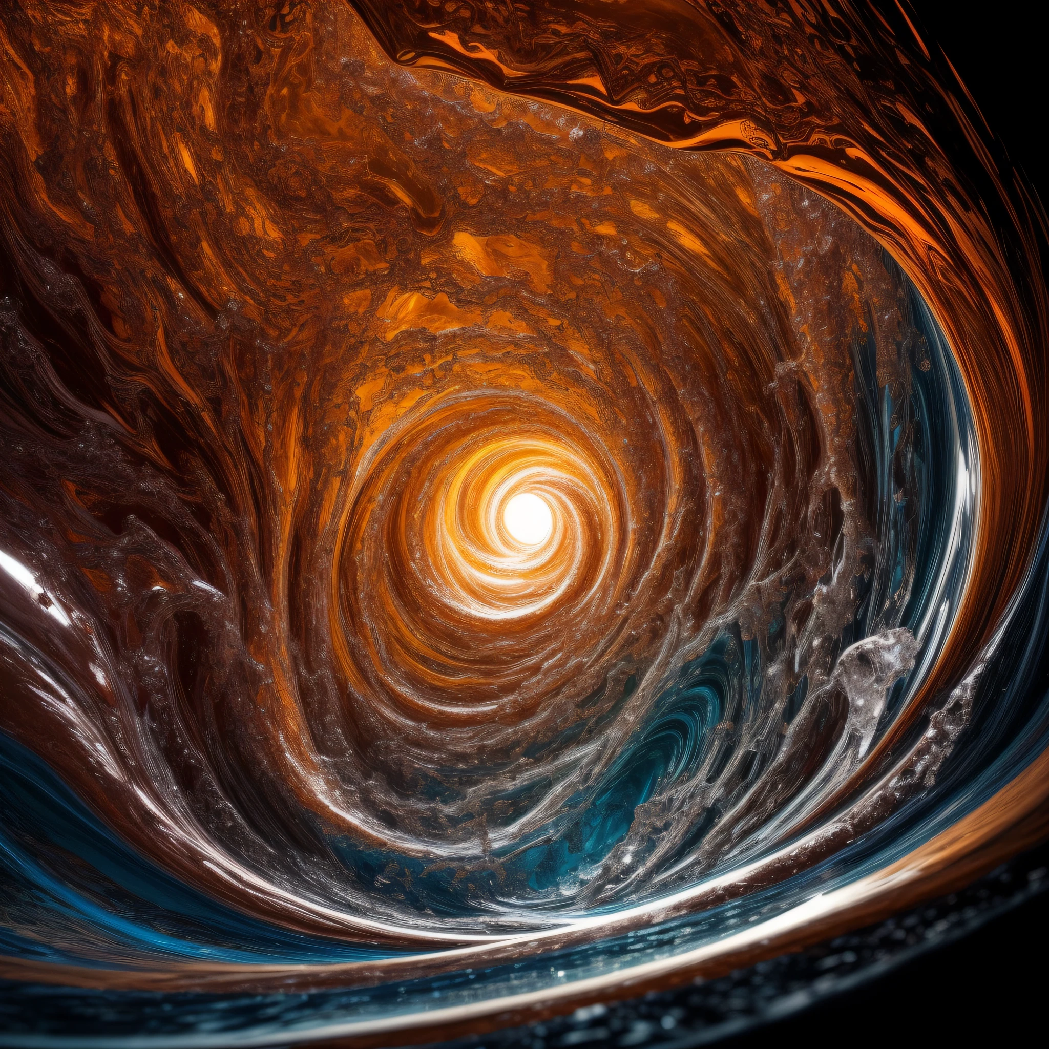 Capture the mesmerizing beauty of liquid in a hyperrealistic masterpiece. Imagine an exquisitely detailed background showcasing a variety of liquids in motion. The image should be in stunning high definition (HD) and rendered with the utmost precision, allowing for an immersive experience. Let the resolution be an impressive 8K, bringing out every intricate detail and enhancing the realism. Use advanced techniques and lighting to evoke a sense of awe and wonder. This composition should be a visual symphony that showcases the captivating nature of liquid in its most breathtaking form.