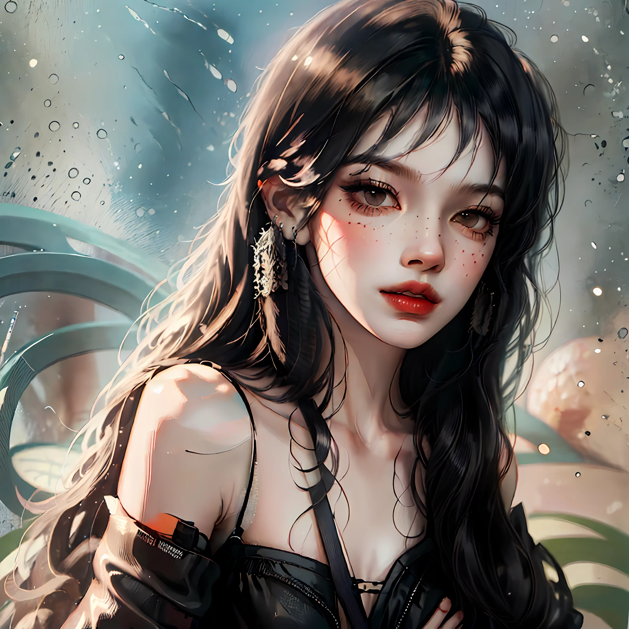 ((Top Quality, 8k, Masterpiece: 1.3)), Beauty, 1 Girl, Big: 1.3, Slender Figure: 1.1, Firm Abs, Dark Black Hair, (Pool, Wet Body, Sexy Thongs: 1.1), Ultra Detailed Face, Detailed Lips, Detailed Eyes, Double Eyelids --auto