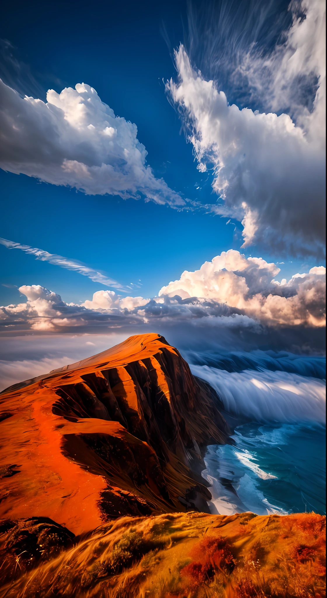 ((Masterpiece)), ((Best Quality)), ((Ultra Detailed)), (Amazing:1.1), Beautiful, Nature, Sky and Ground, Gale, Wind Blowing, Line Cloud, Light Shooting Out of Clouds, In Lush Landscape, Award Winning Photo, Toshiba PDR M70 Boo