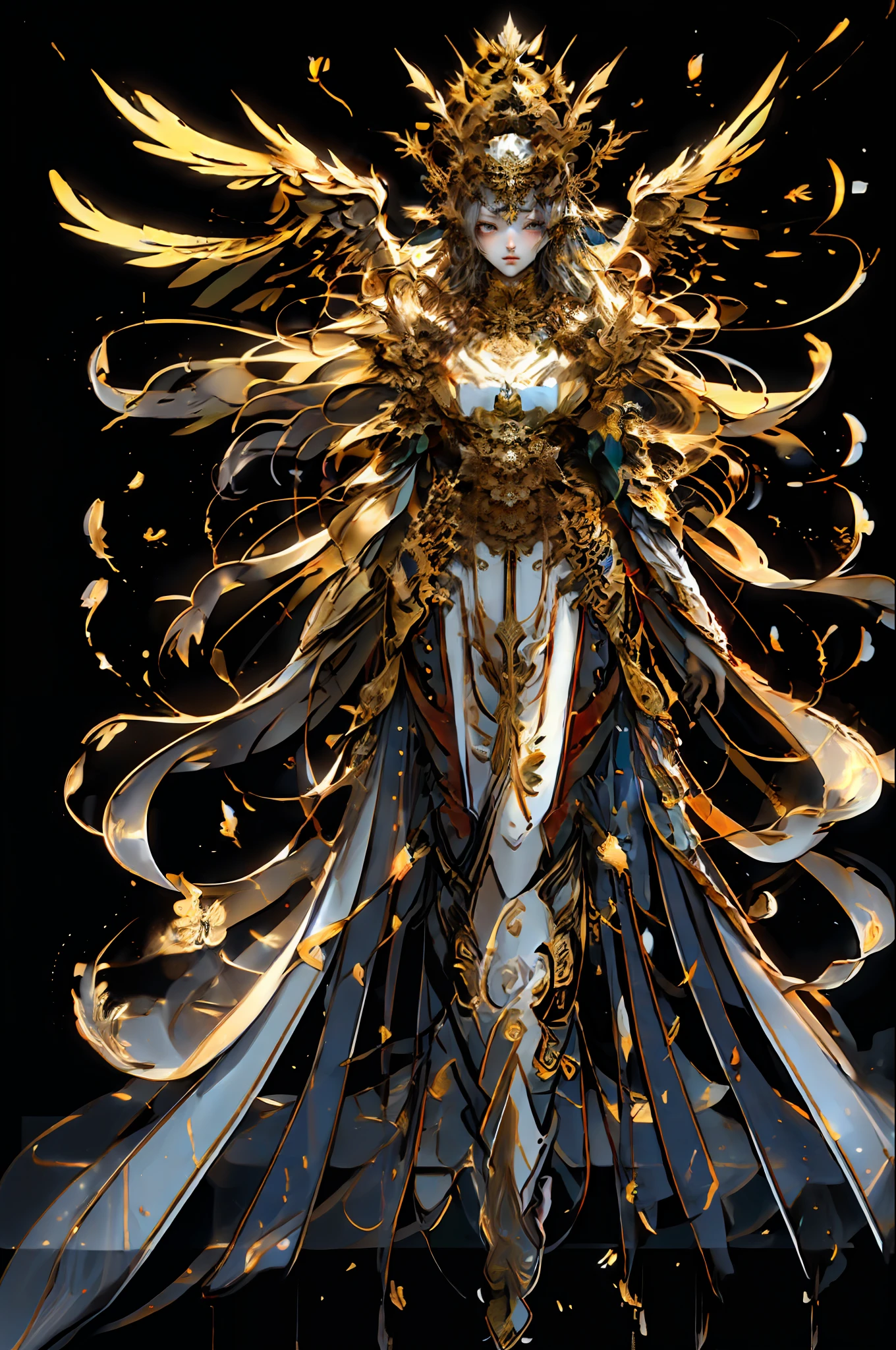 8K Original Photo, Best Quality, Masterpiece, Ultra High Resolution, (Zen Entanglement, Mandala, Tangled, Entangled), Color, (Realistic:1.4), Original Photo, Neon (TTP\), 1 Girl, Tall Female, Thin, slim_legs, Solo, (Perfect Body Type), Holy Light, Gold Leaf, Gold Foil Art, Flash Painting, (Full Body), Ban,yuechan_wedding_lothes, Garda Xintai, Neon,NSFW,((NSFW))