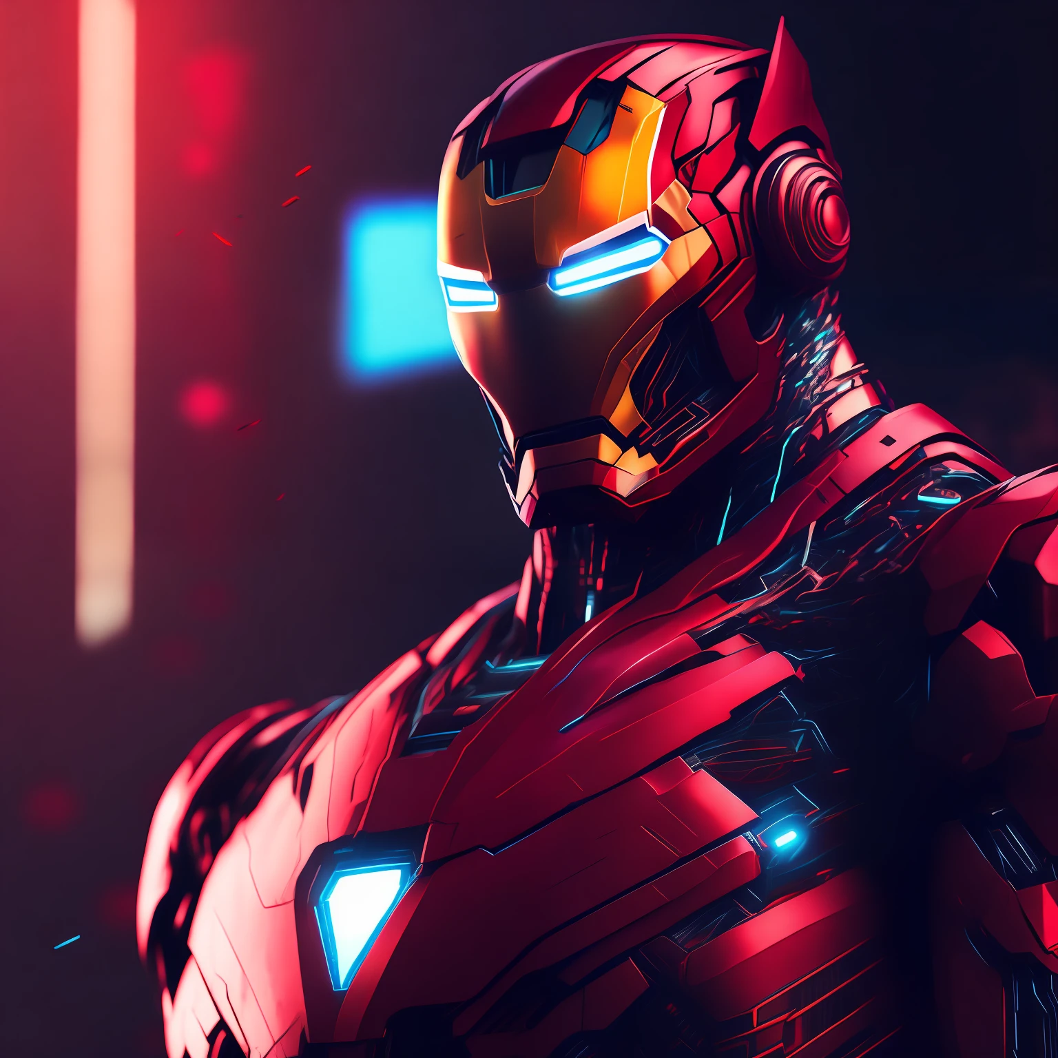 Iron Man, Cyberpunk, 8k.