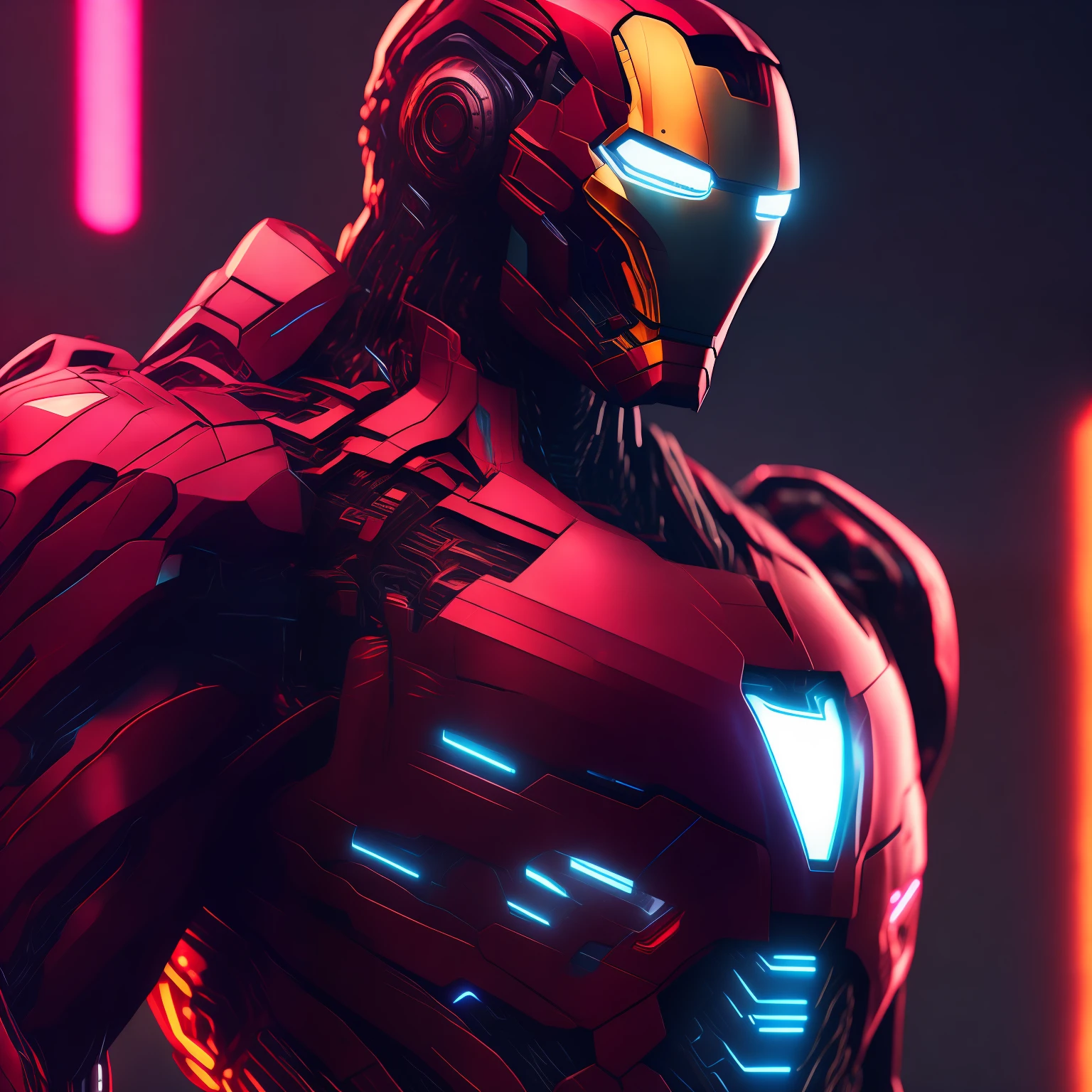 Iron Man, Cyberpunk, 8k.