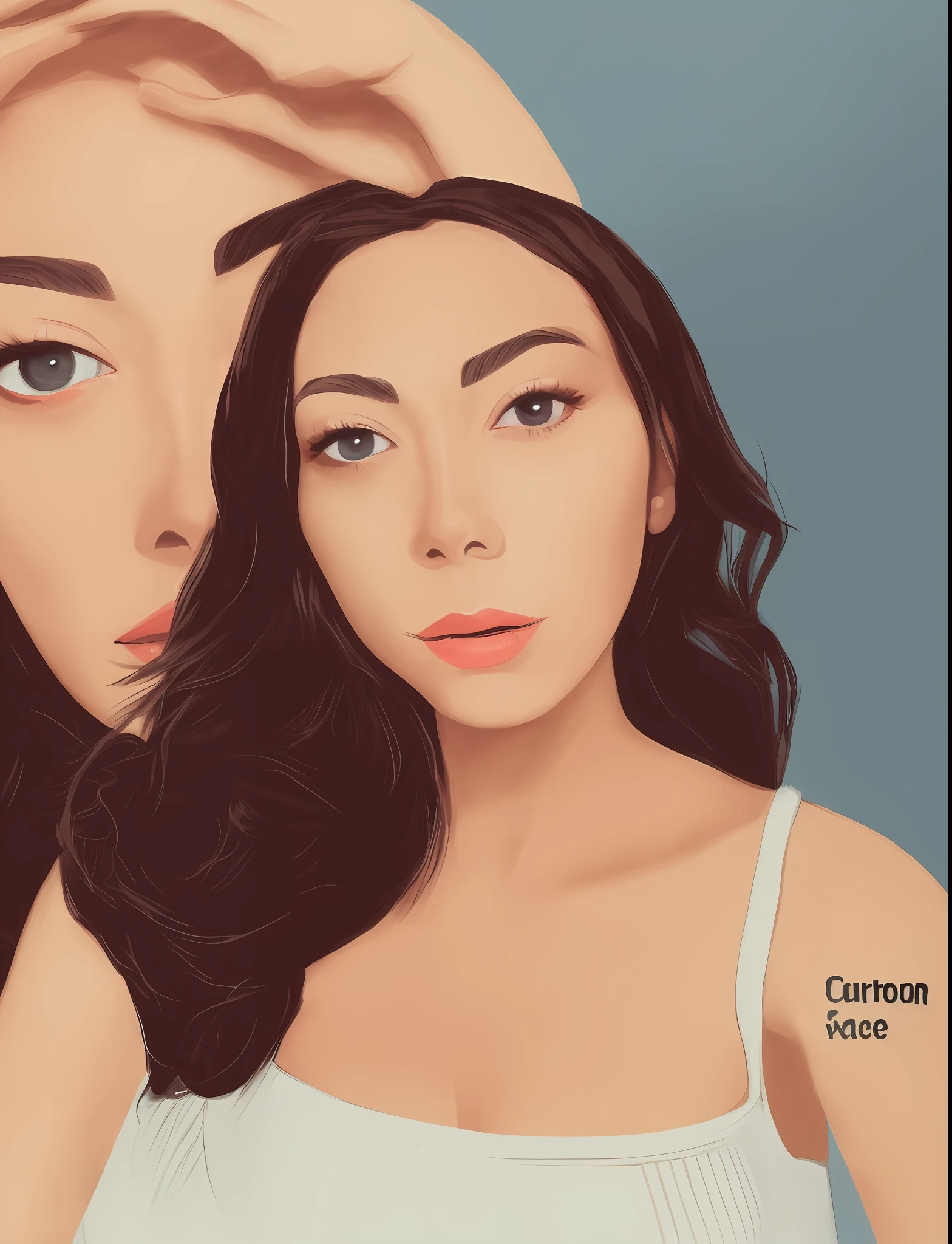cmodel, digital illustration, (masterpiece:1.2), (high quality:1.2), extremely beautiful young female, streetwear, detailed eyes, soulful eyes, skinny, (abs:1.2), (bloom:1.2)