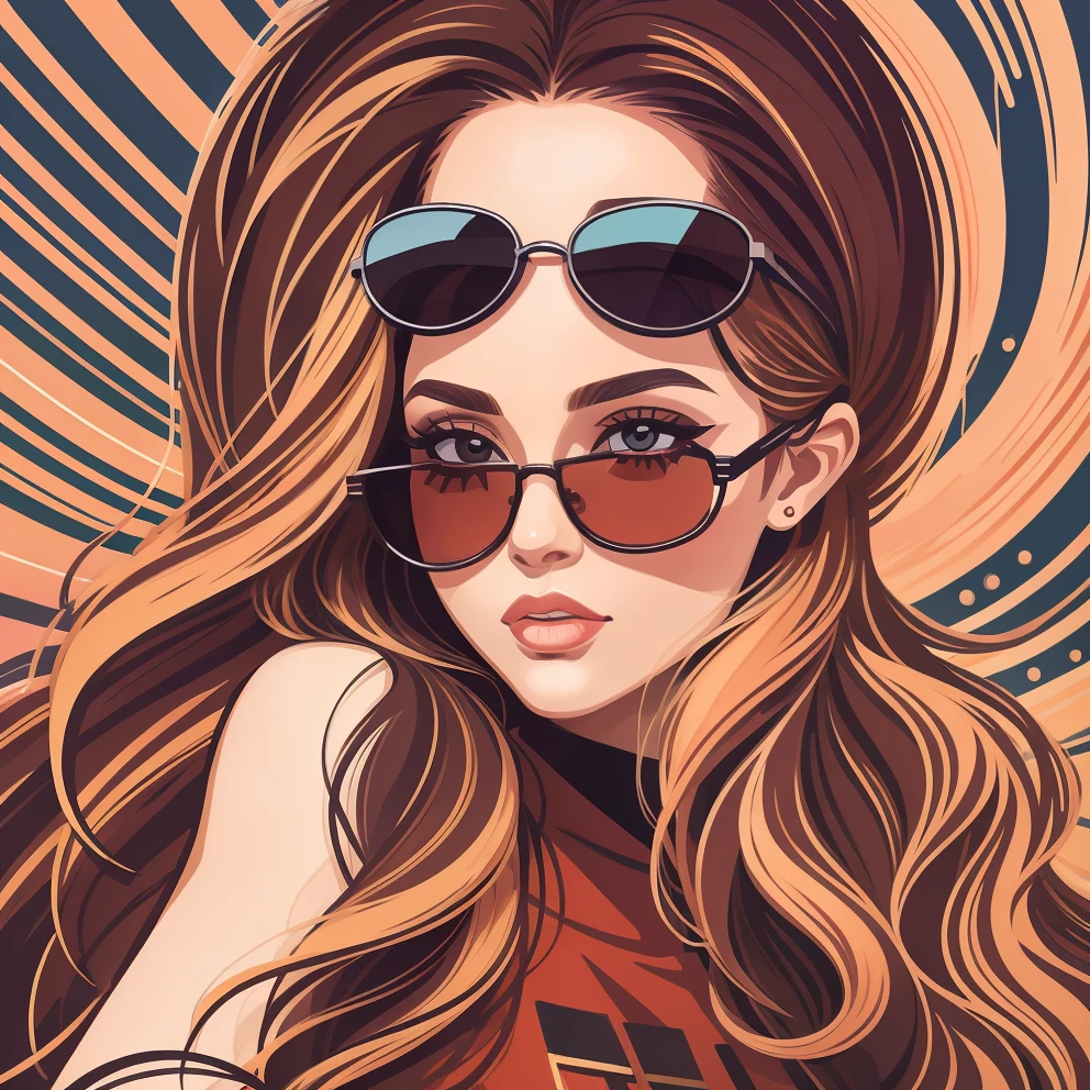 Fashion girl, avatar, sunglasses