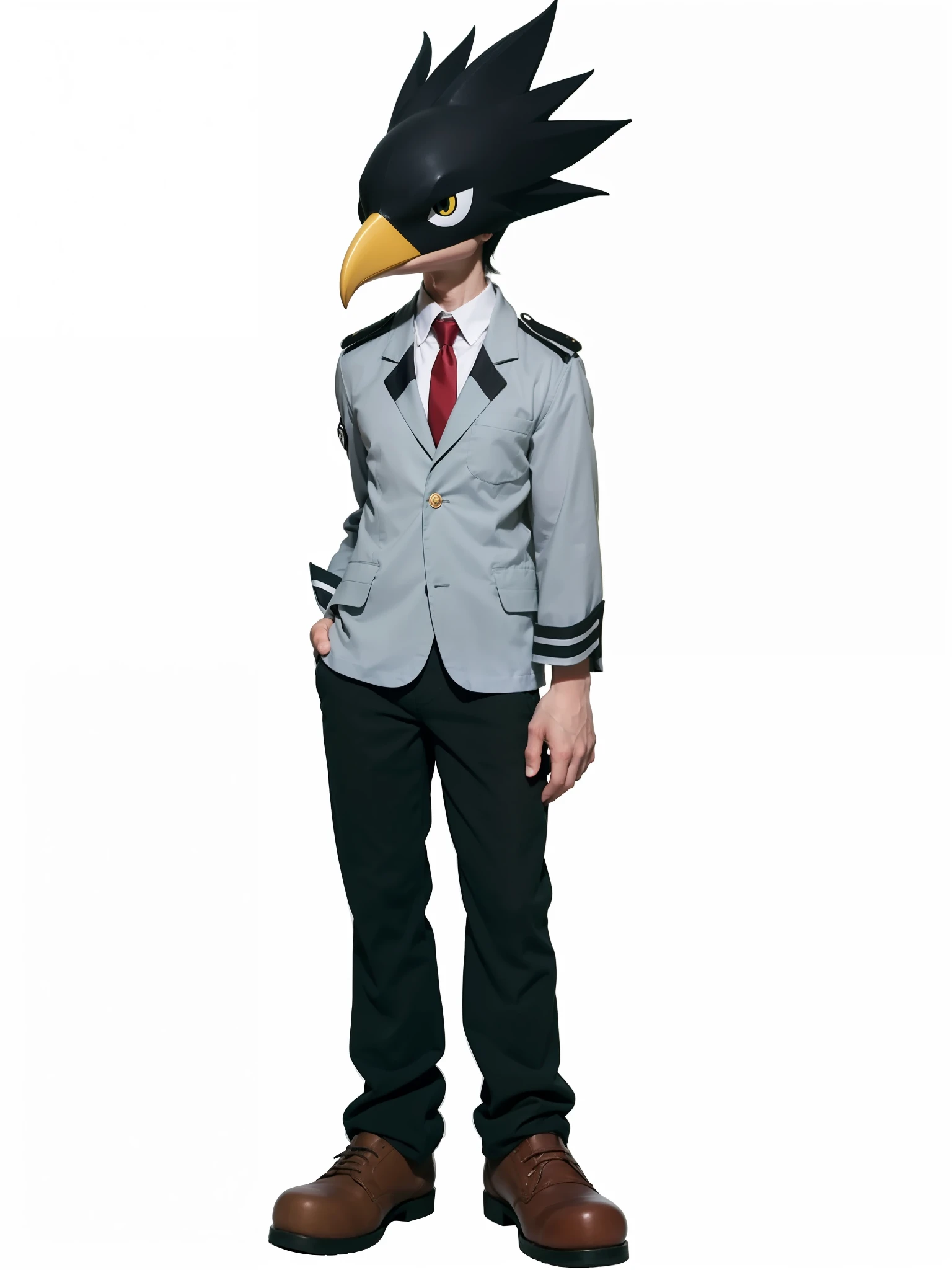 Tokoyami Fumikage, Extremely Realistic, My Hero academy, black birdhead boy