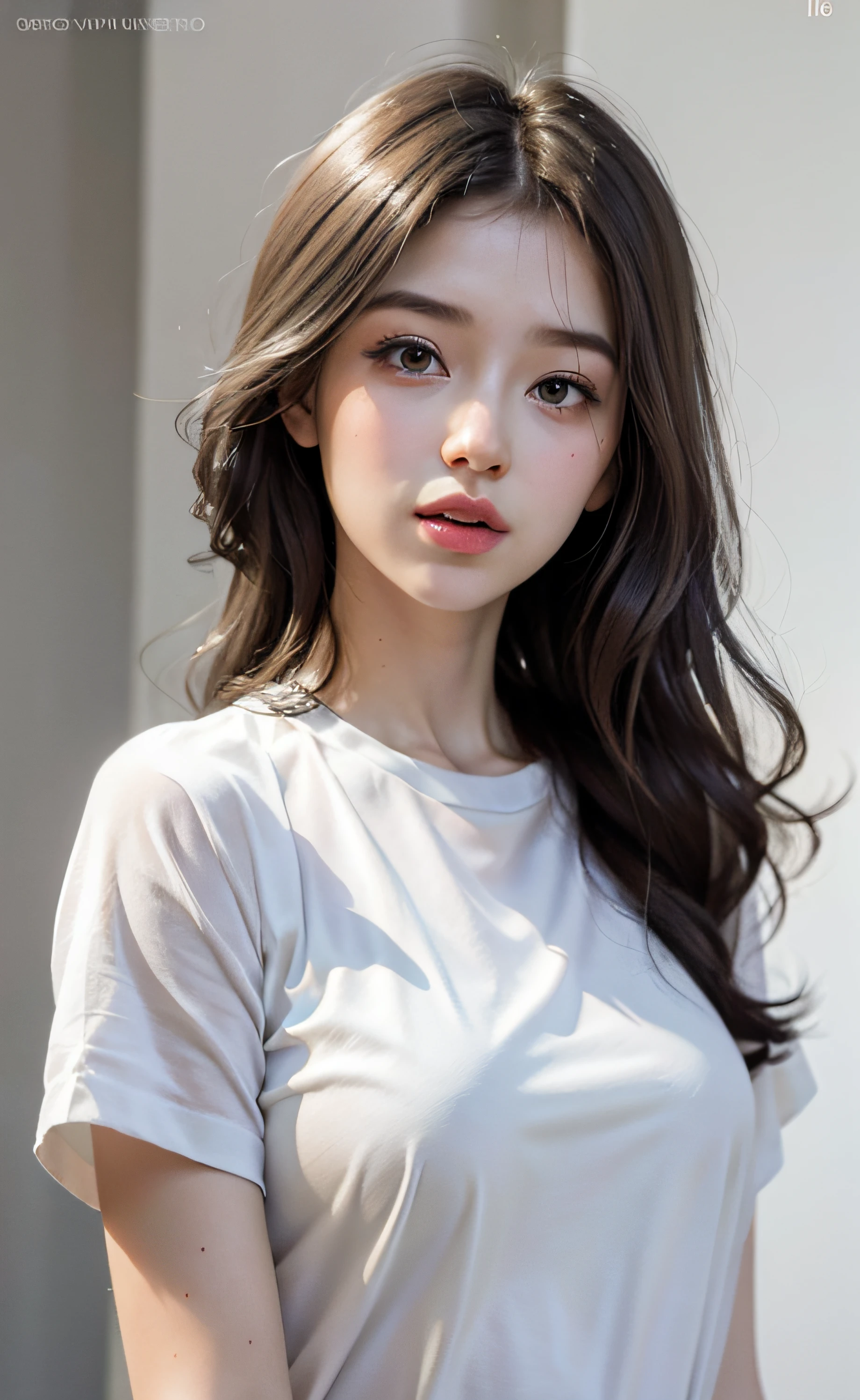 A cute girl, pink lips, wearing a bright white shirt, in the style of soft color palette
Aurorapunk, a real illustration of her
face,animated gifs,hand drawn
animation, lovely sketches, soft and
bright, misty romanticism, super-slim style, white
Background--Ar 1:1--Niji 5--Expressive Style--S 50