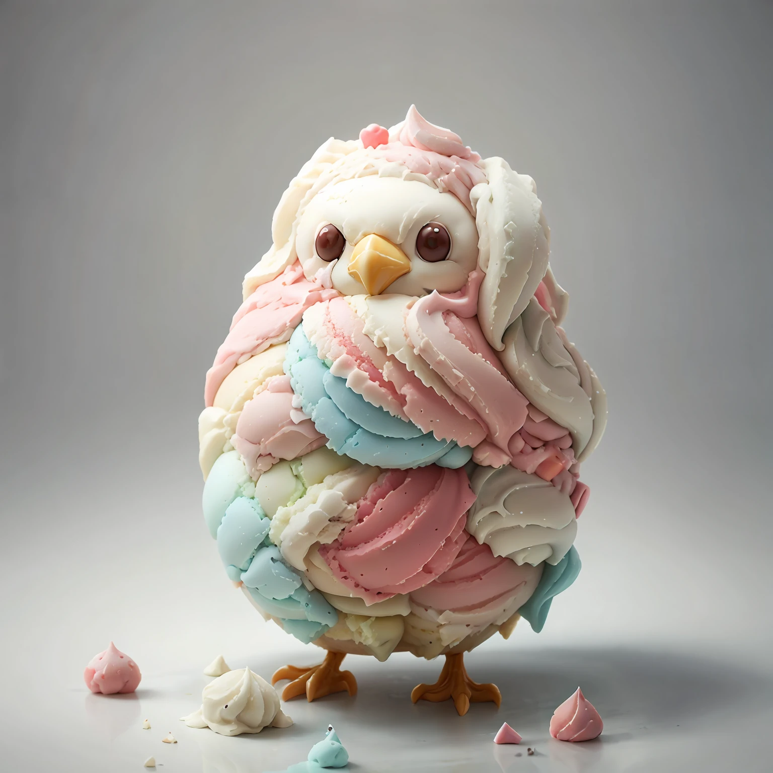 Ice cream style bird body, whole,