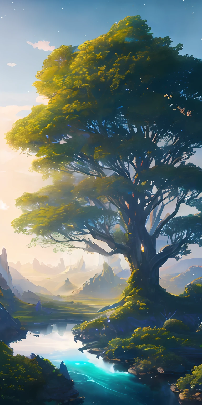 Great tree, realism of style, neoclassicism, –q 2 --auto --s2