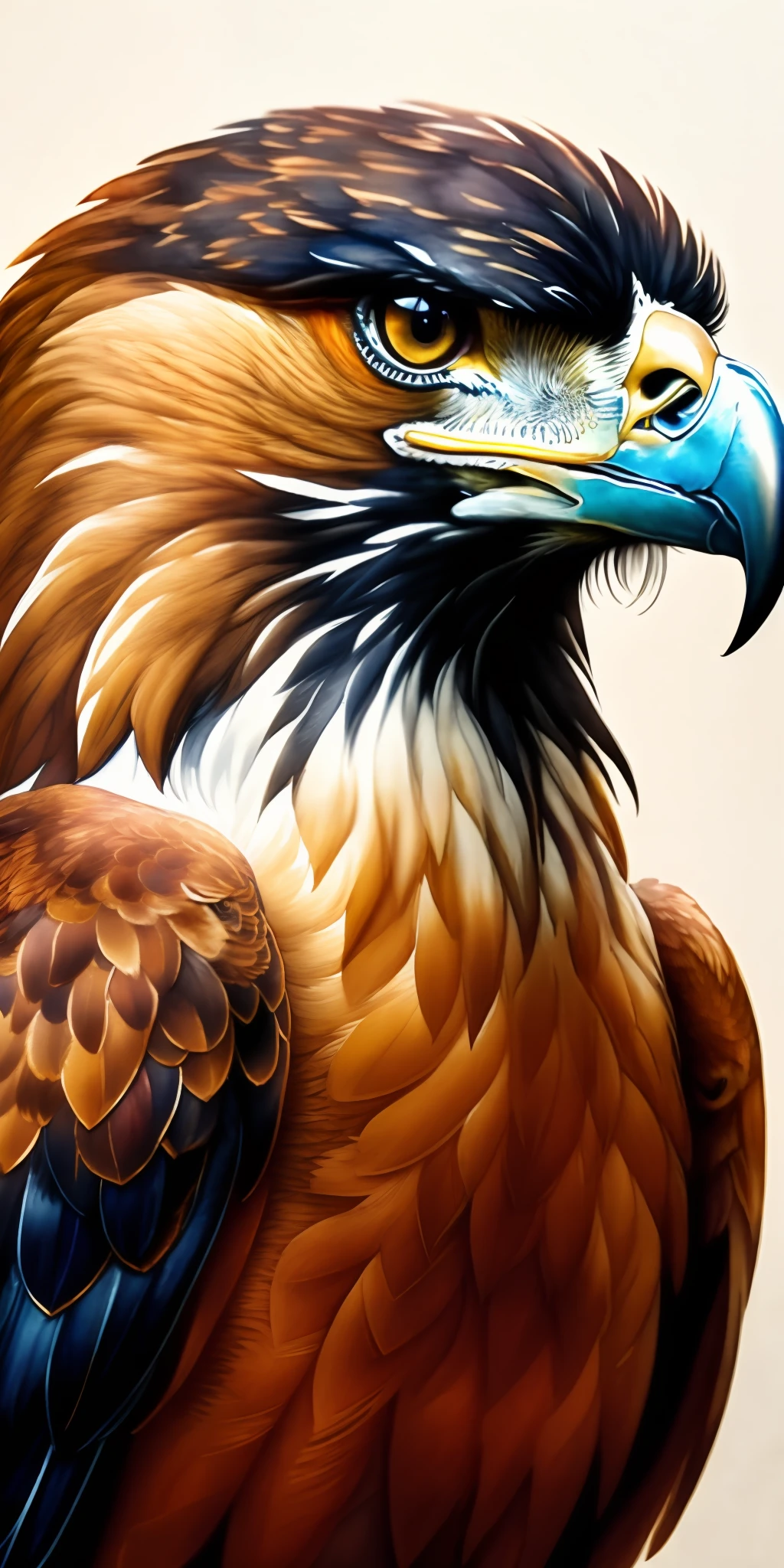 make a picture for magnificent golden eagle ink stitch watercolor wallpaper 4K ultra HD King Jung Gi style