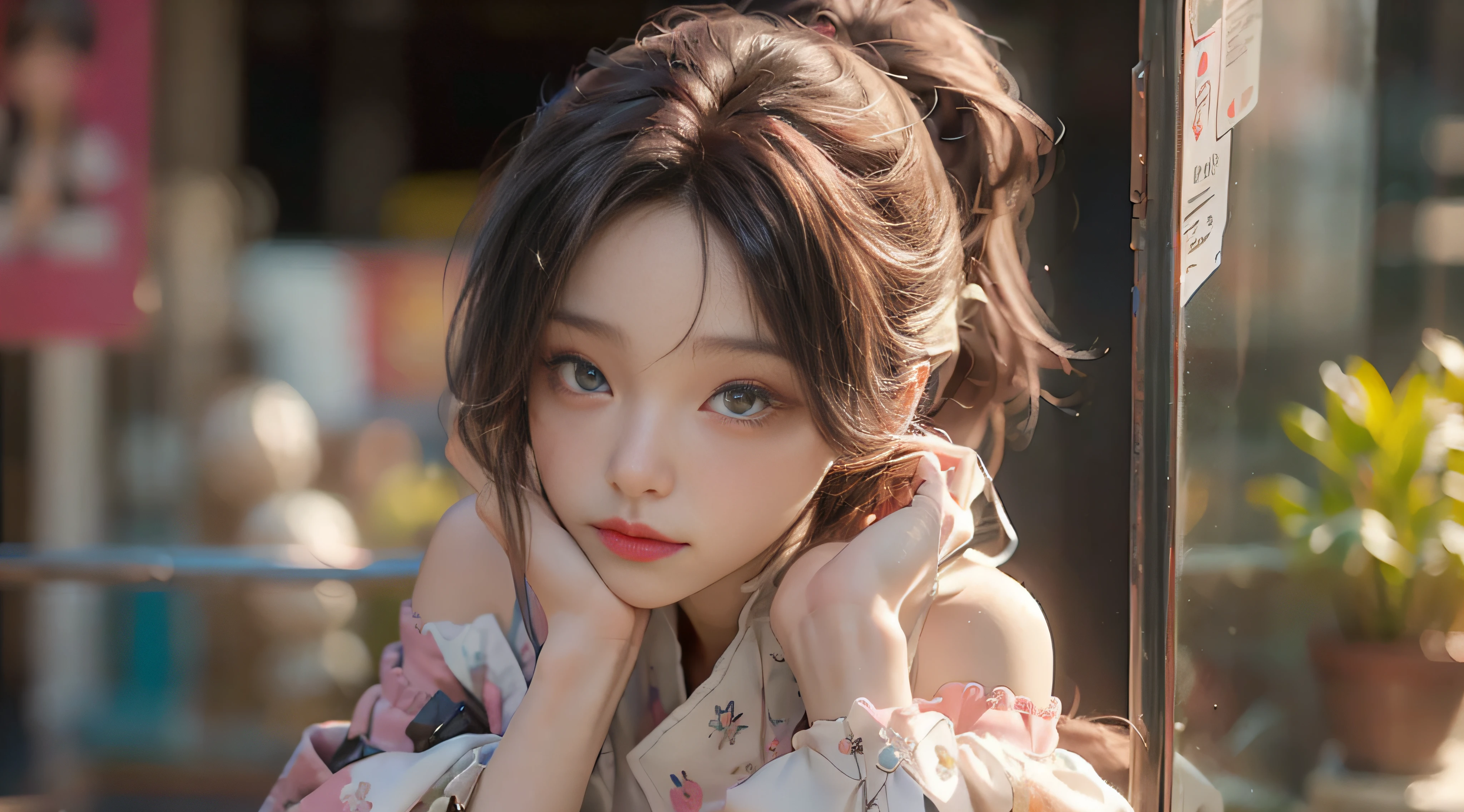 ((Best Quality)), ((Masterpiece)), (Detail: 1.4), 3D, Beautiful Cyberpunk Female Image, HDR (High Dynamic Range), Ray Tracing, NVIDIA RTX, Super Resolution, Unreal 5, Subsurface Scattering, PBR Texture, Post-Processing, Anisotropic Filtering, Depth of Field, Maximum Sharpness and Sharpness, Multi-layer Texture, Albedo and Highlight Mapping, Surface Coloring, Mitsu-Accurate Simulation of Material Interactions, Perfect Proportions, Octane Rendering, Two-color Light, Large Aperture, Low ISO, white balance, regular three-point, 8K RAW, beautiful bright pupils, off-the-shoulder clothes, fine pupils, delicate face and eyes, long eyelashes, blush, delicate and fluffy hair, pink lips, pure, cute, sweet girl, artistic sense, casual wear, high-end sense