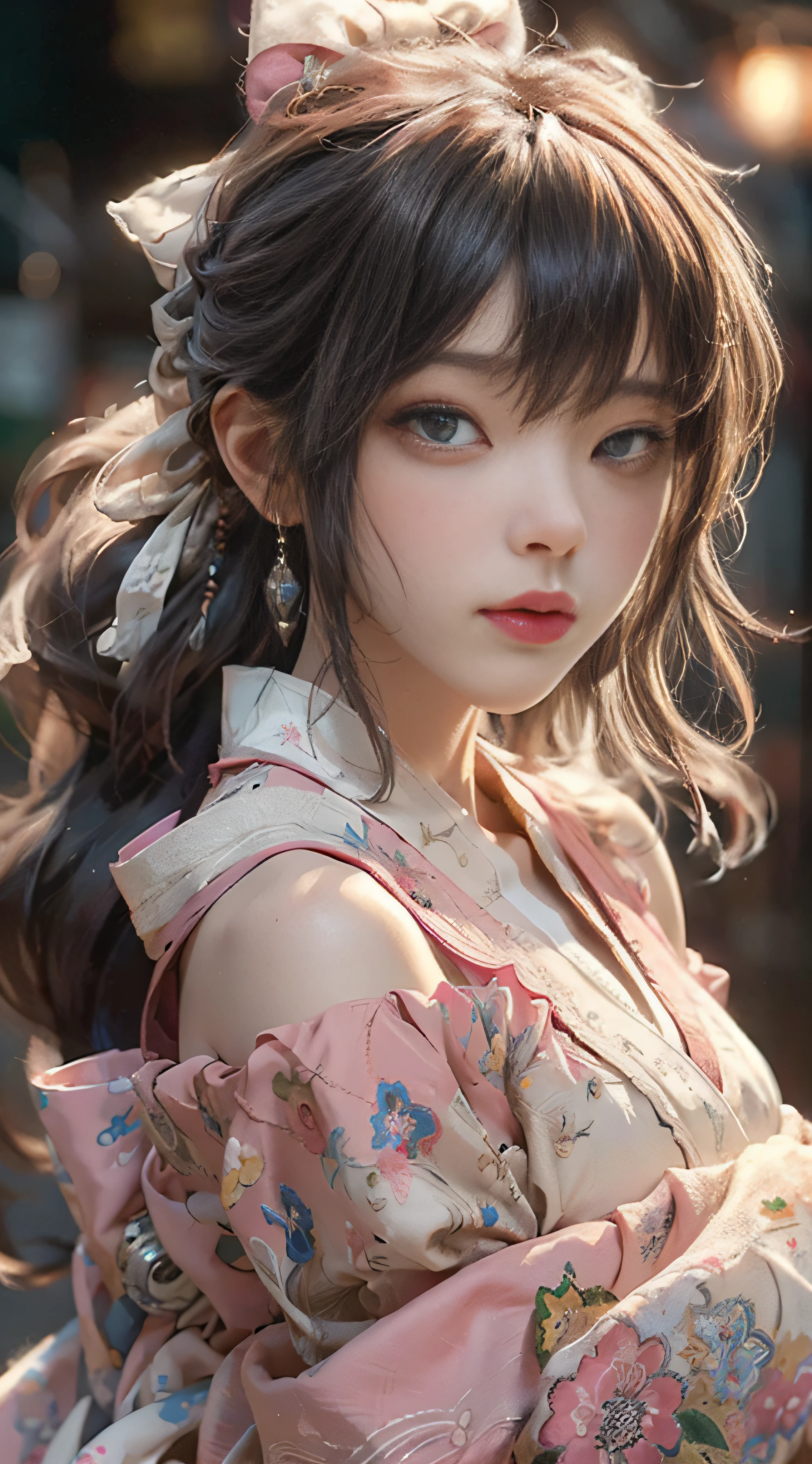 ((Best Quality)), ((Masterpiece)), (Detail: 1.4), 3D, Beautiful Cyberpunk Female Image, HDR (High Dynamic Range), Ray Tracing, NVIDIA RTX, Super Resolution, Unreal 5, Subsurface Scattering, PBR Texture, Post-Processing, Anisotropic Filtering, Depth of Field, Maximum Sharpness and Sharpness, Multi-layer Texture, Albedo and Highlight Mapping, Surface Coloring, Mitsu-Accurate Simulation of Material Interactions, Perfect Proportions, Octane Rendering, Two-color Light, Large Aperture, Low ISO, white balance, regular three-point, 8K RAW, beautiful bright pupils, off-the-shoulder clothes, fine pupils, delicate face and eyes, long eyelashes, blush, delicate and fluffy hair, pink lips, pure, cute, sweet girl, artistic sense, casual wear, high-end sense
